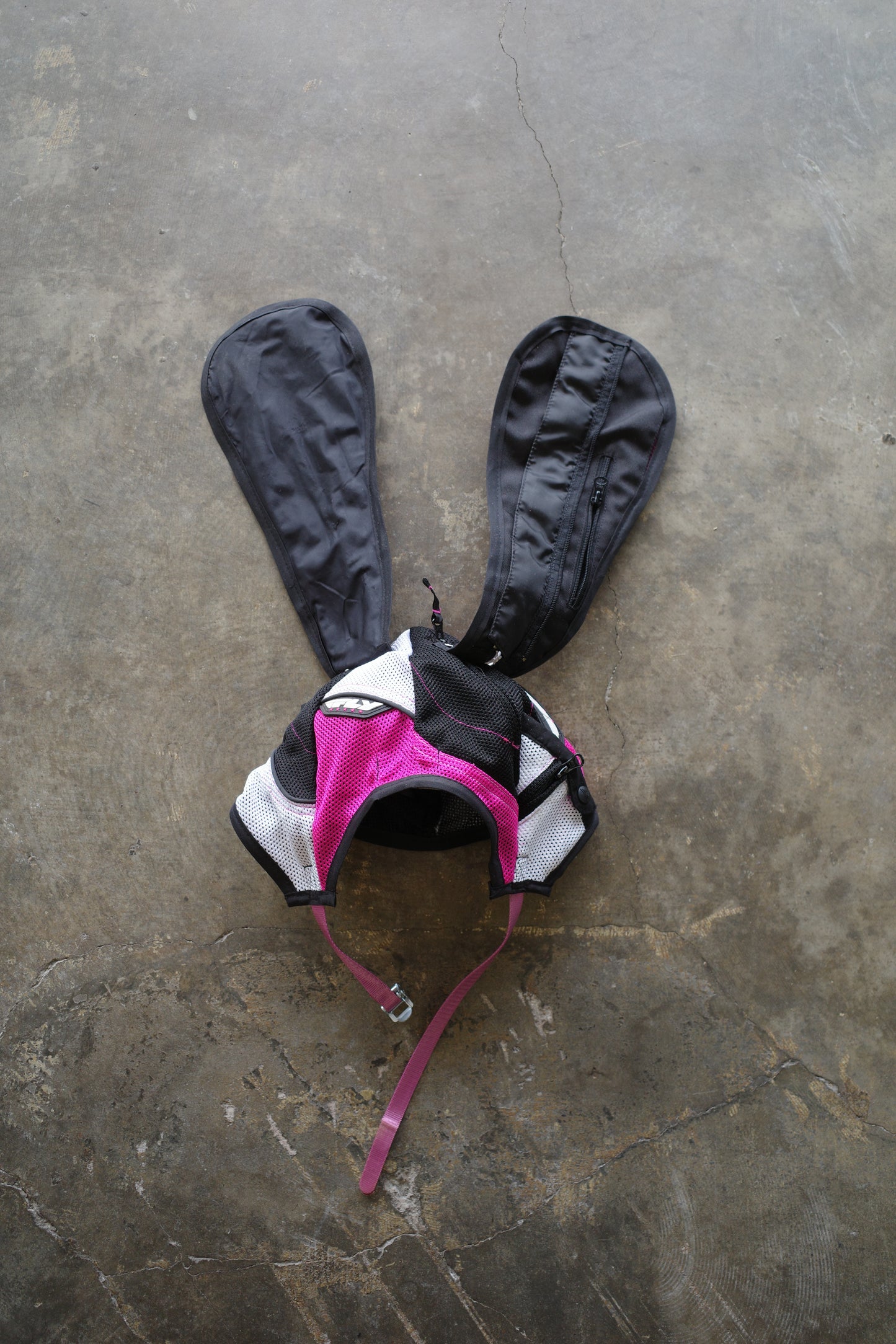 nag nag Bunny Ear Hat made with vintage ONEAL moto racing pants