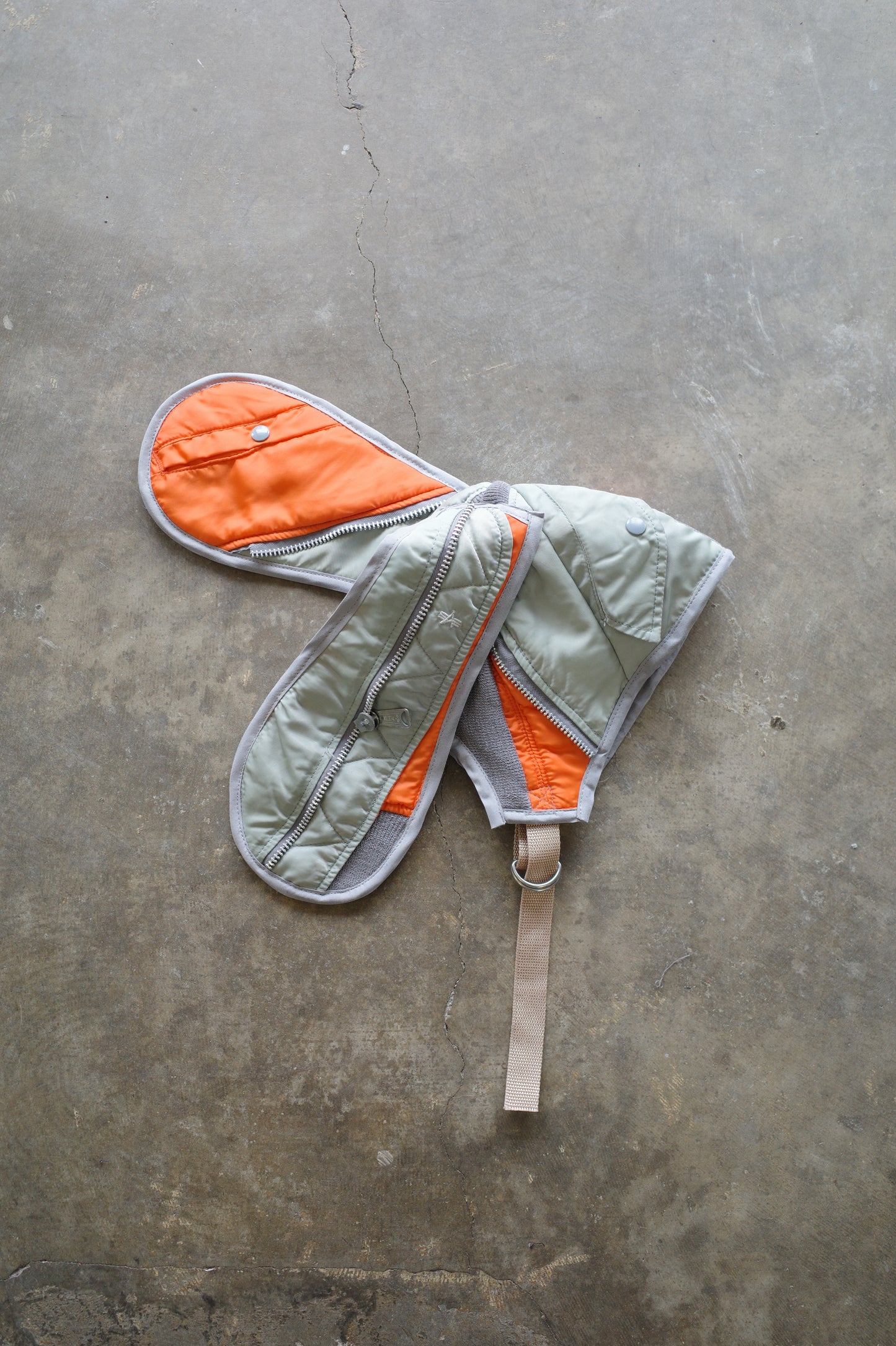 nag nag Bunny Ear Hat made with vintage Alpha MA-1 Flight jacket