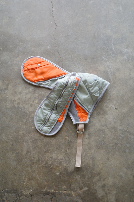 nag nag Bunny Ear Hat made with vintage Alpha MA-1 Flight jacket