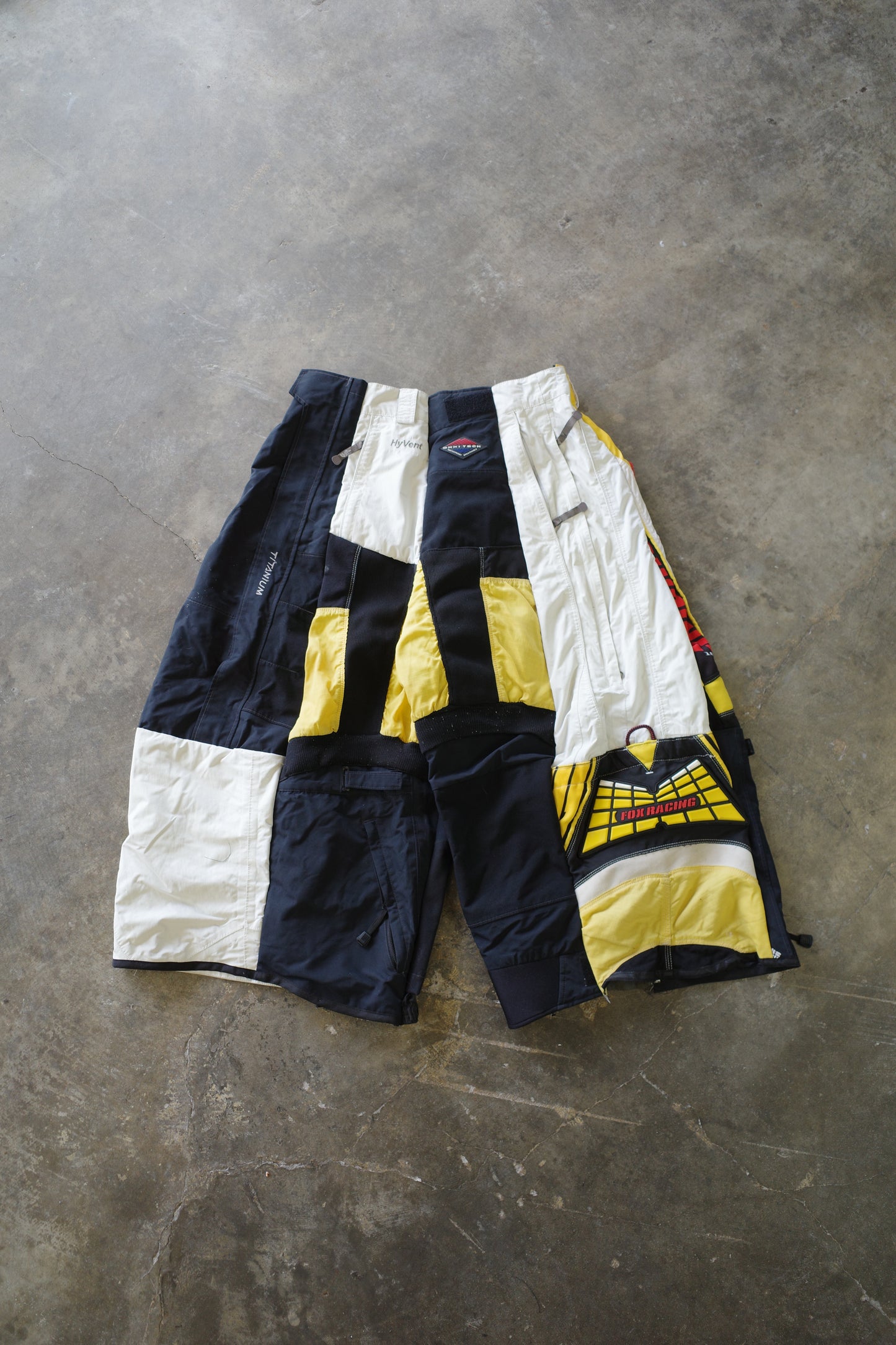 Wide Legged nag nag Pants(S)/made from vintage FOX moto racing pants &vintage ski trousers