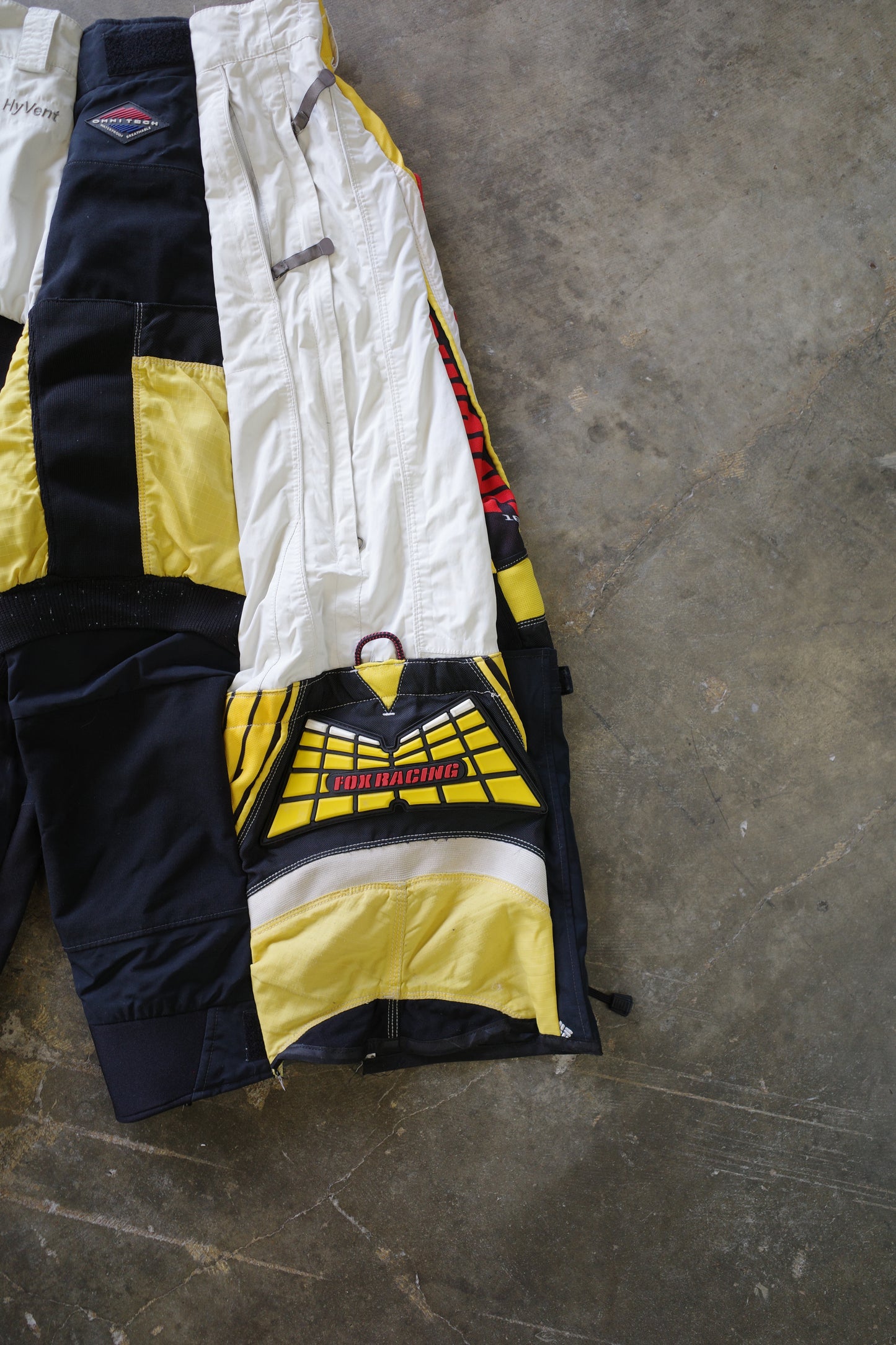 Wide Legged nag nag Pants(S)/made from vintage FOX moto racing pants &vintage ski trousers