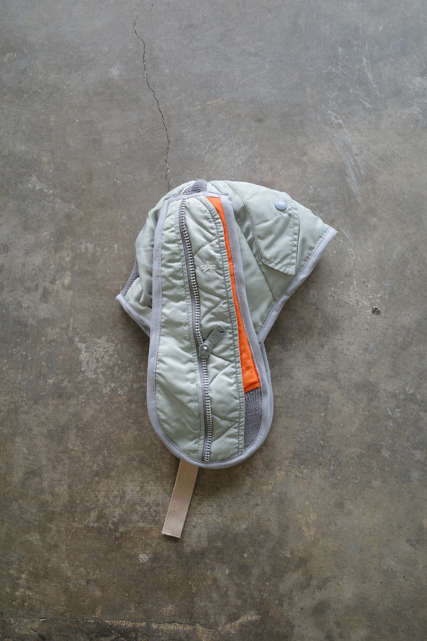 nag nag Bunny Ear Hat made with vintage Alpha MA-1 Flight jacket