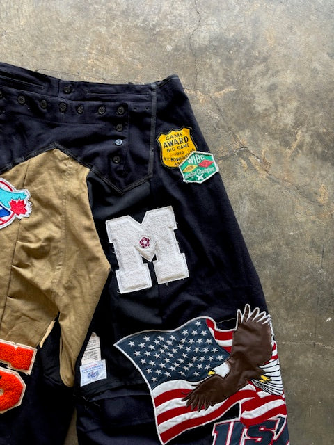 Wide Legged Patched Pants(L) /  made with vintage US.NAVY ISSUES wool fabric