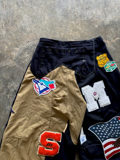 Wide Legged Patched Pants(L) /  made with vintage US.NAVY ISSUES wool fabric