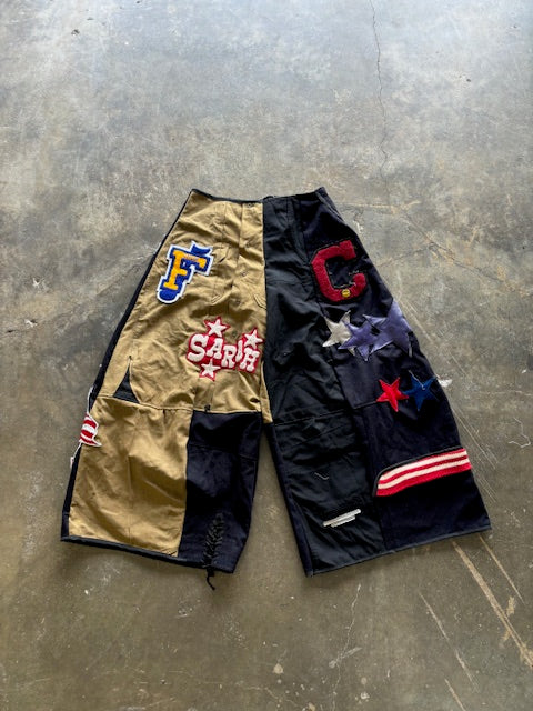 Wide Legged Patched Pants(L) /  made with vintage US.NAVY ISSUES wool fabric