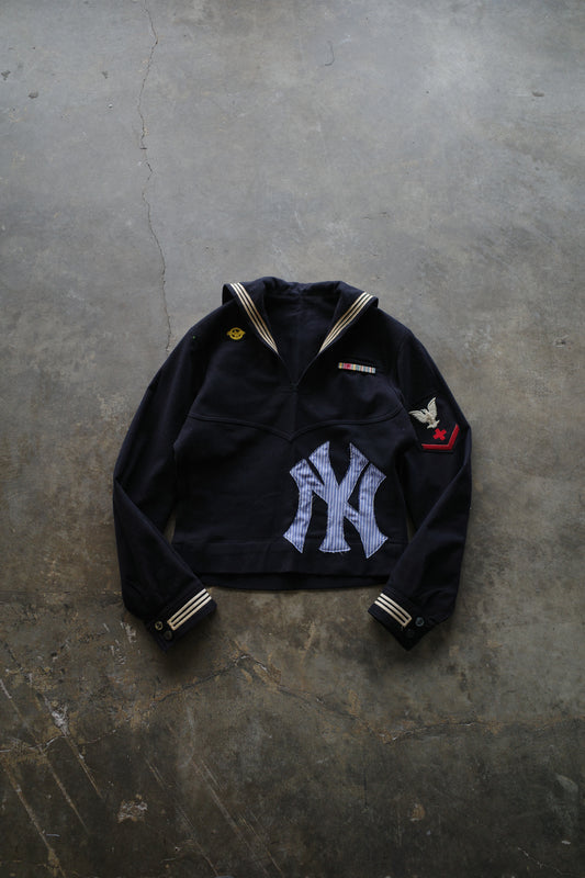 Vintage US.NAVY sailor top w hand made patches(S)