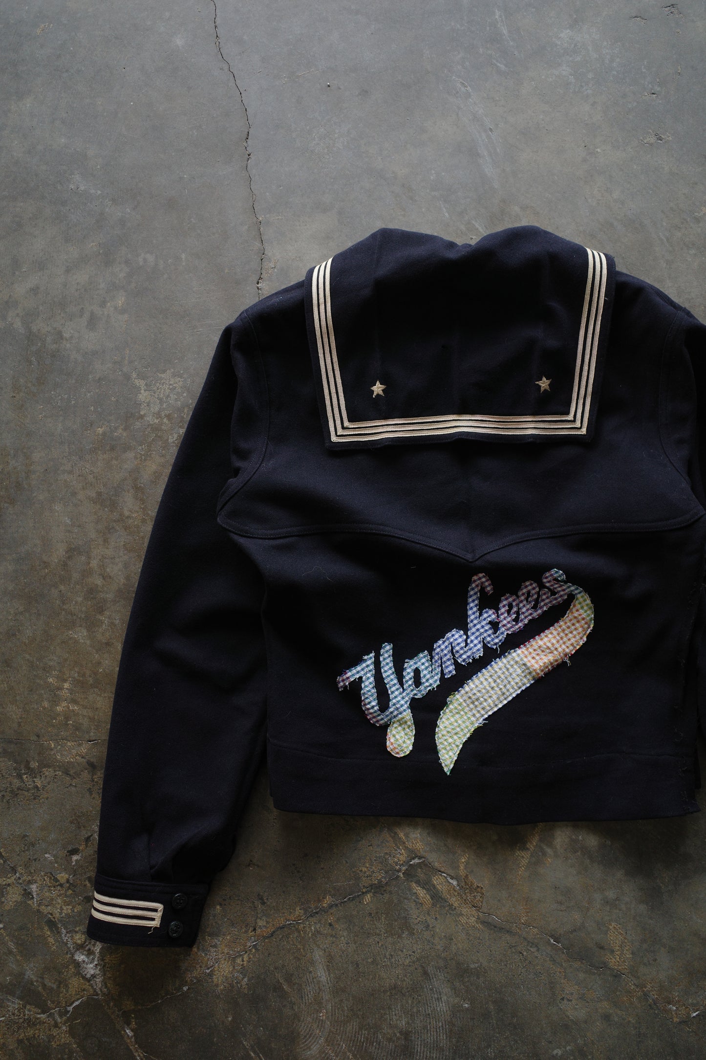 Vintage US.NAVY sailor top w hand made patches(S)
