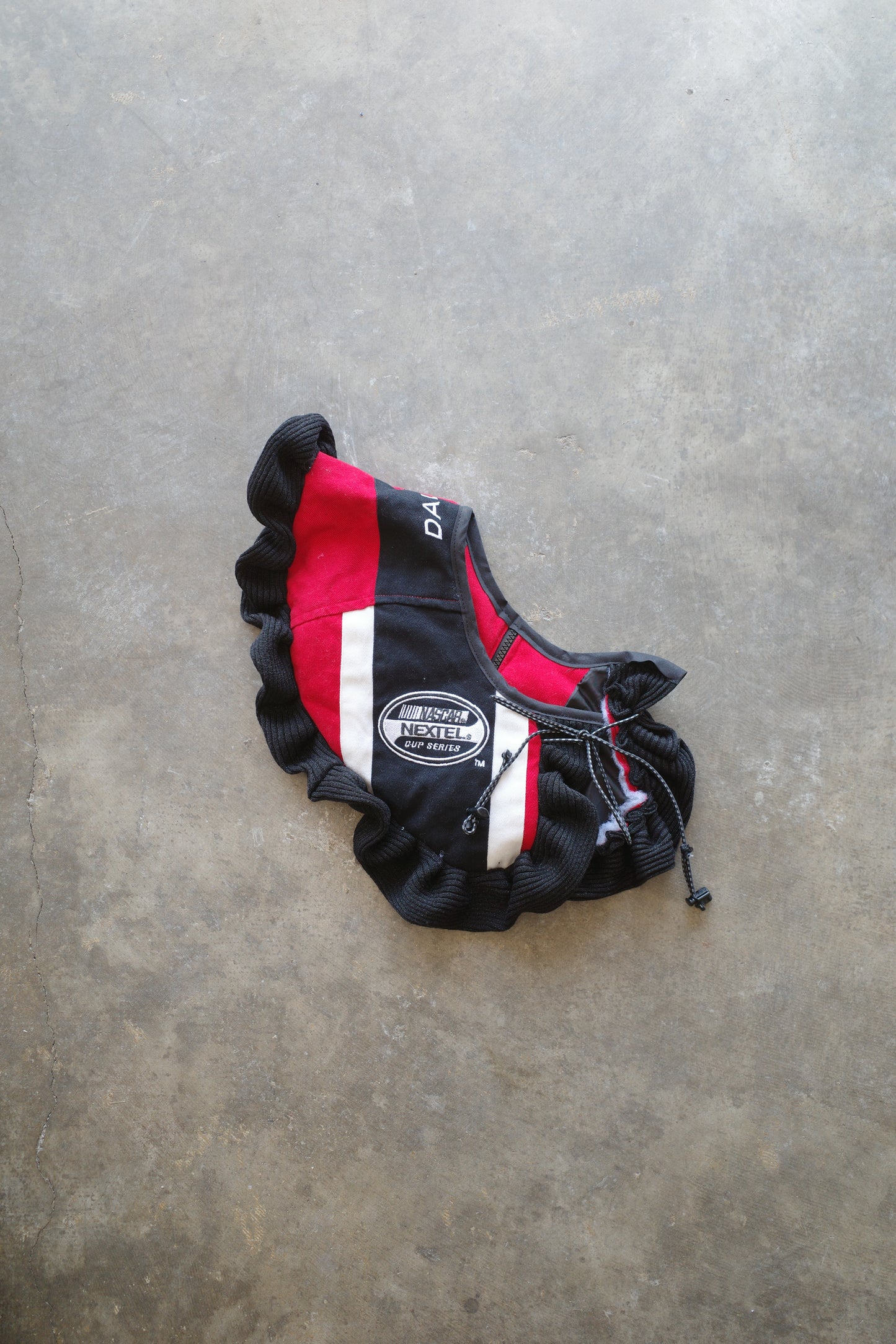 nag nag Collar-made from vintage NASCAR racing jacket