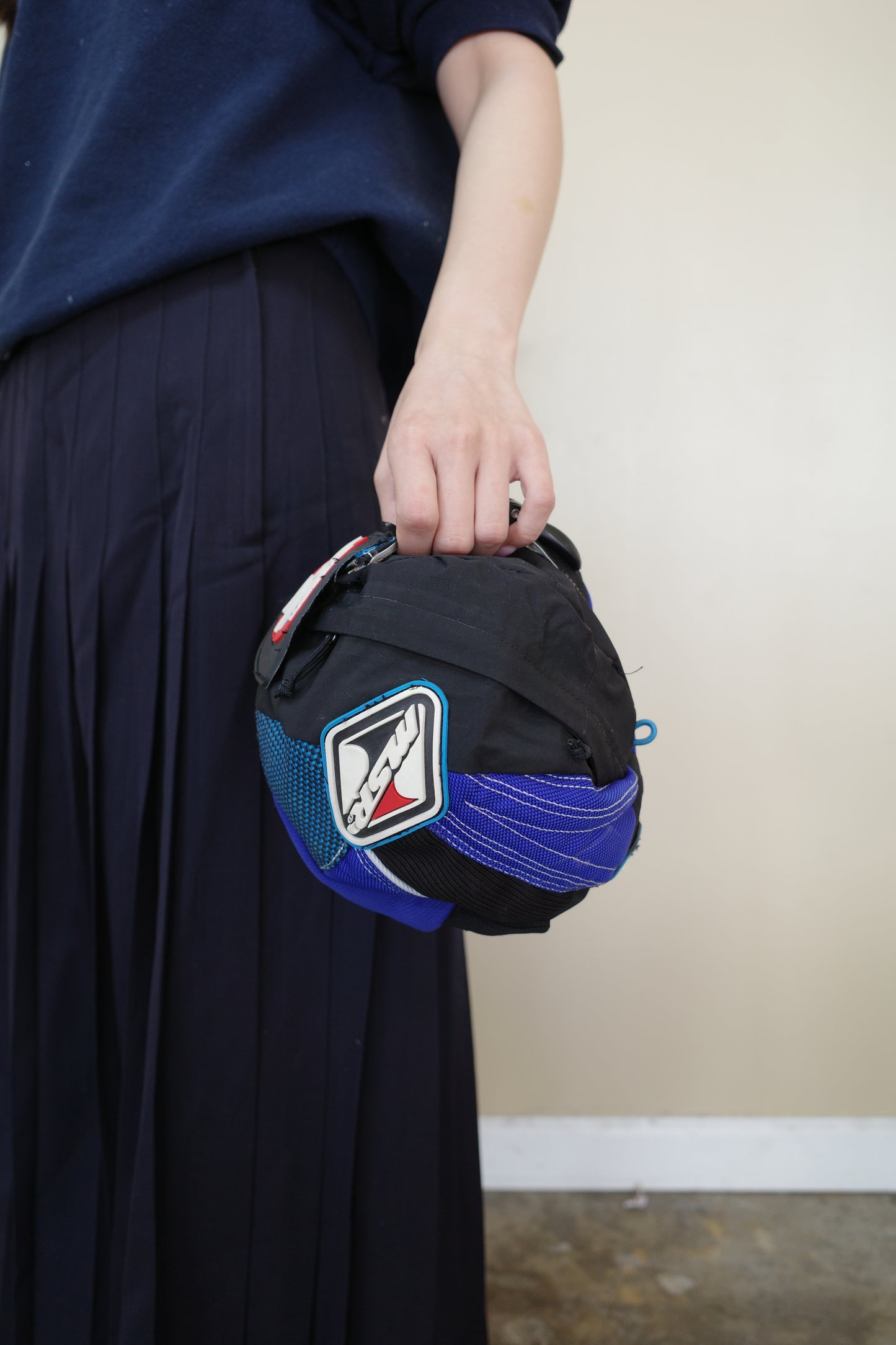 nag nag Ball Bag(S) made from vintage motorcycle pants