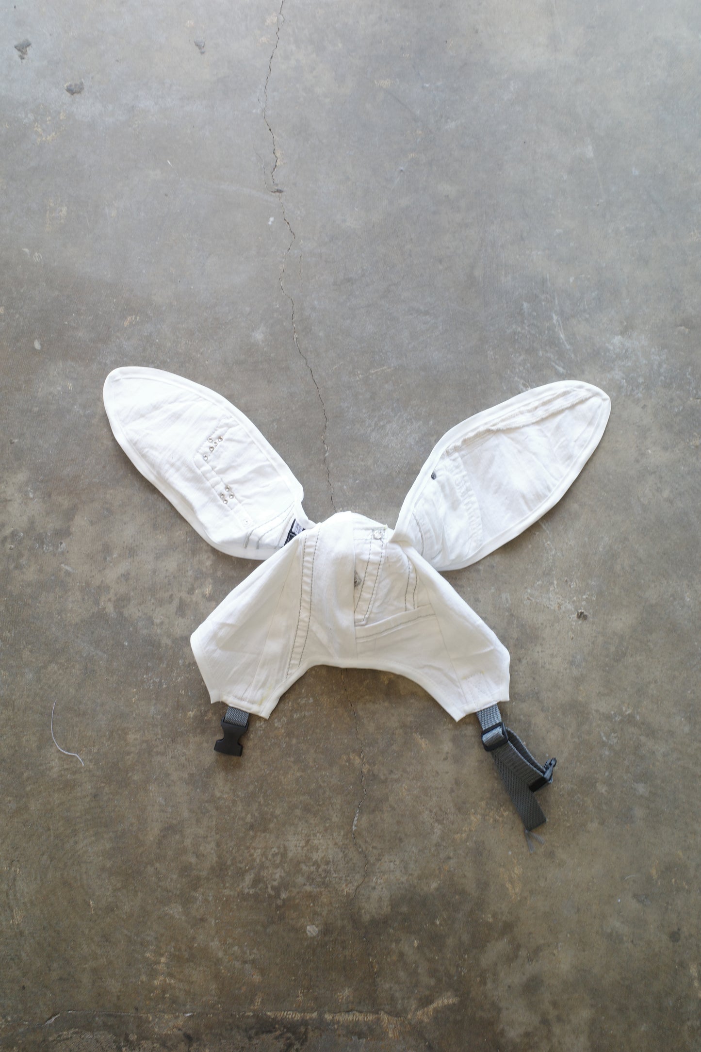 nag nag Bunny Ear Hat made with vintage Y2K shiny jeans W
