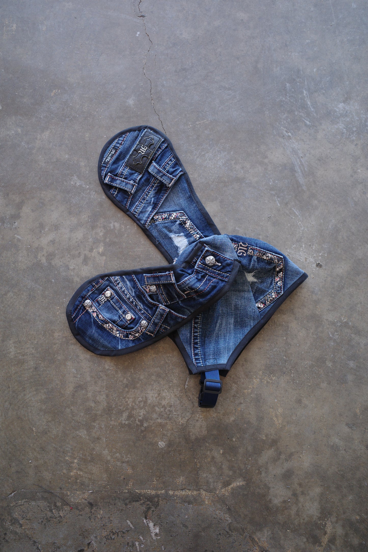 nag nag Bunny Ear Hat made with vintage  Y2K missme jeans