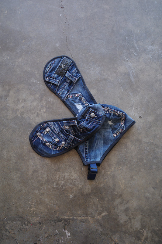 nag nag Bunny Ear Hat made with vintage  Y2K missme jeans