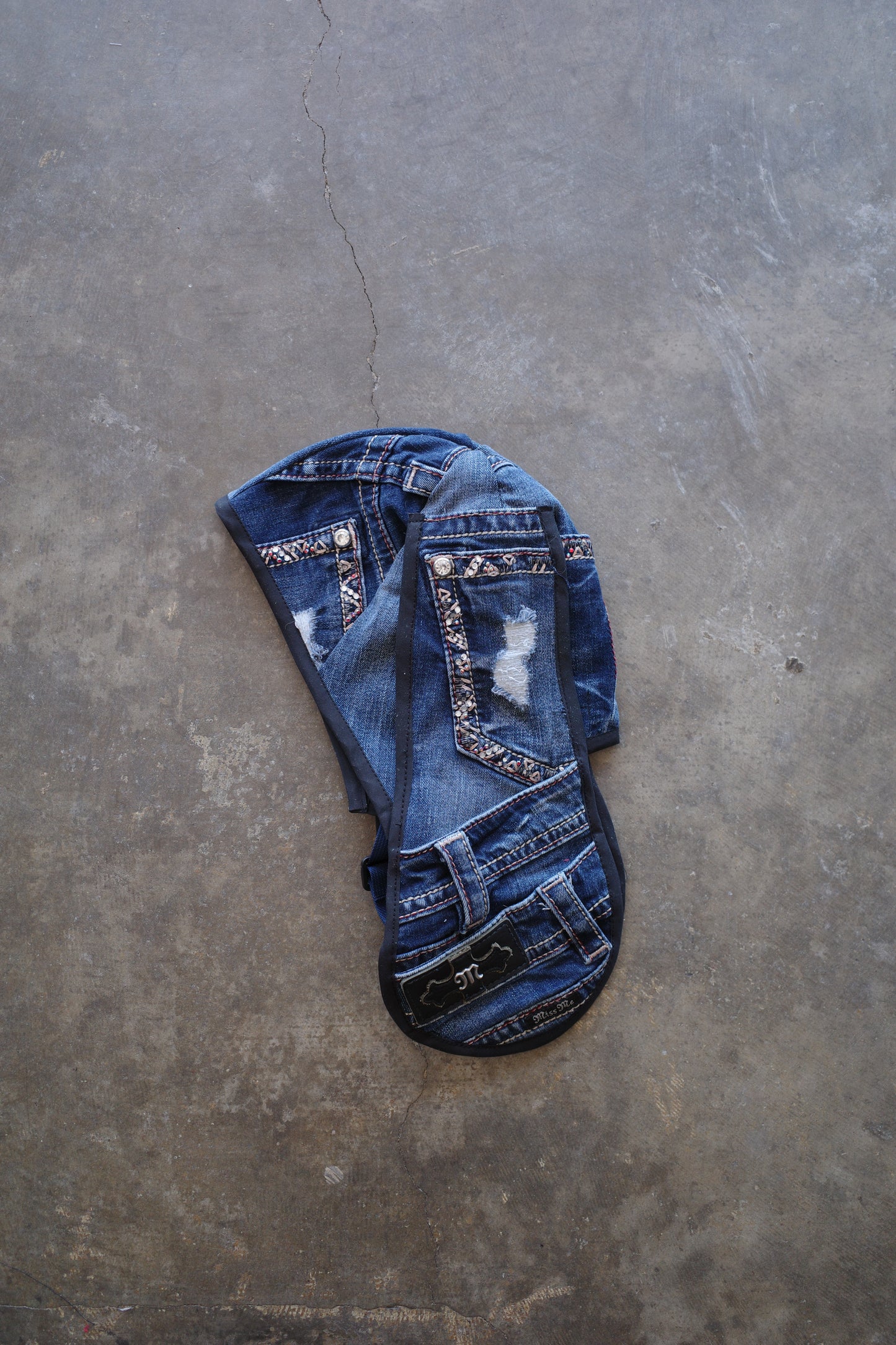 nag nag Bunny Ear Hat made with vintage  Y2K missme jeans
