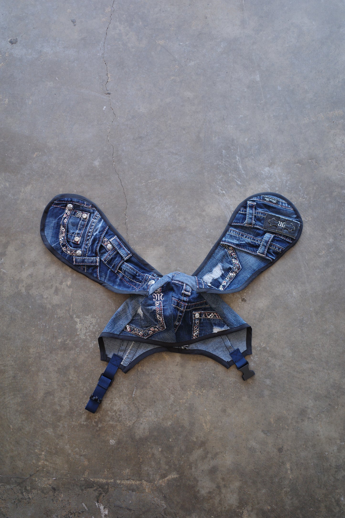nag nag Bunny Ear Hat made with vintage  Y2K missme jeans