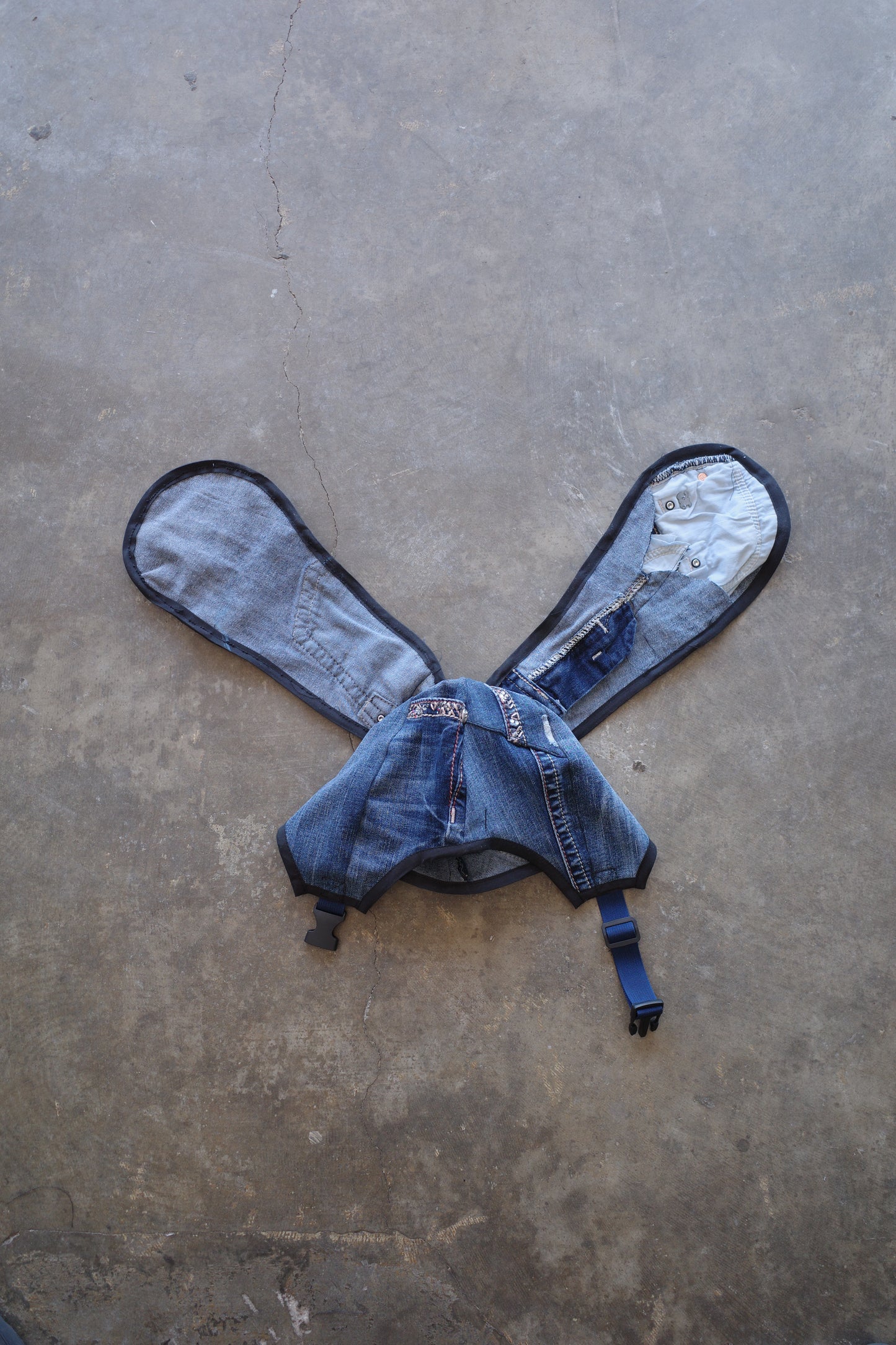 nag nag Bunny Ear Hat made with vintage  Y2K missme jeans