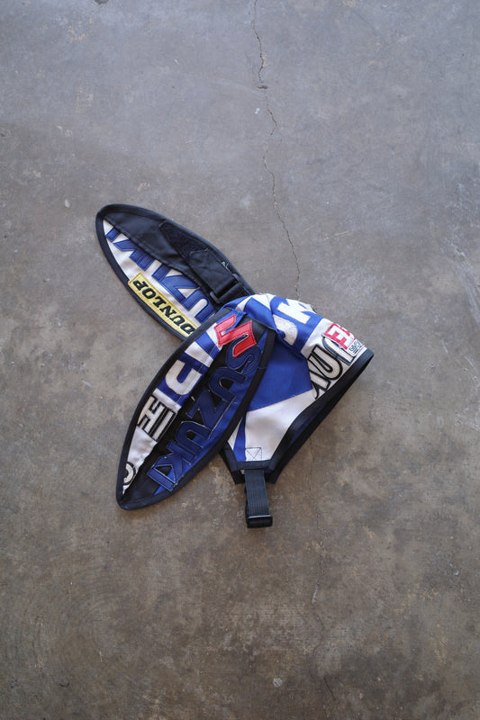 nag nag Bunny Ear Hat made with vintage SUZUKI motorcycle pants