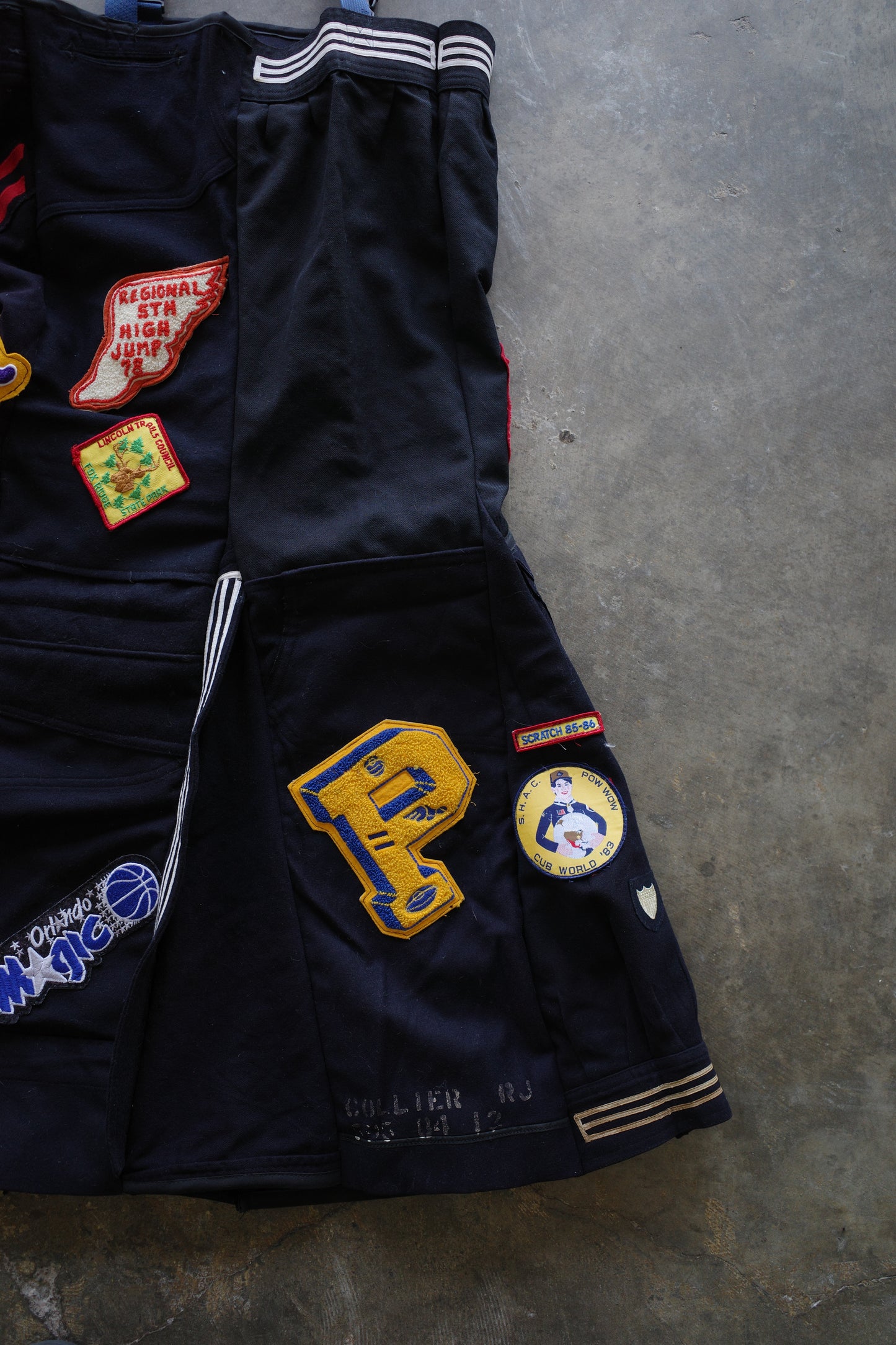 nag nag Paneled jumper skirt with patches/ made from vintage us.military issues sailor top