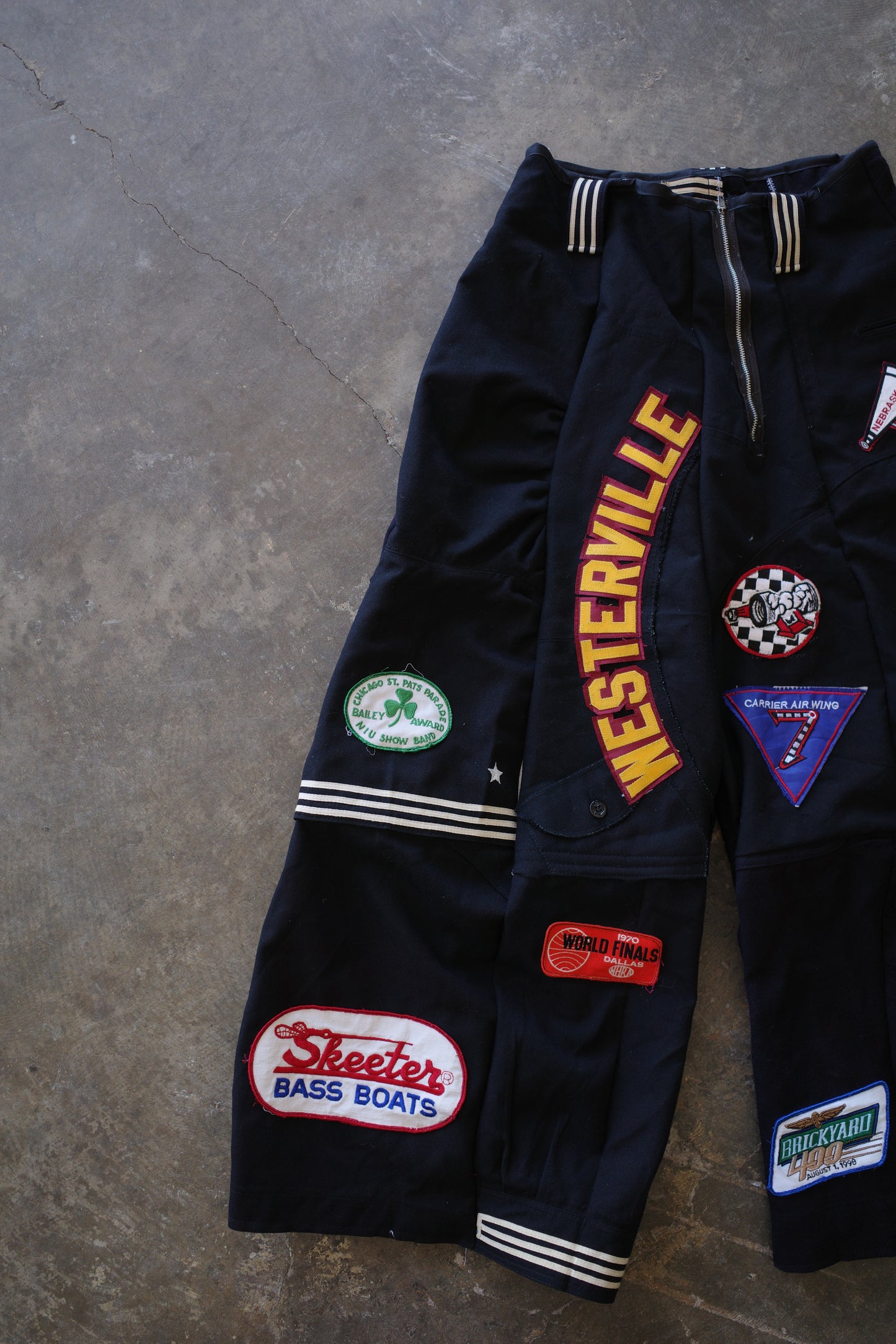 Wide Legged nag nag Pants(L) / made with vintage US.NAVY ISSUES wool fabric & vintage patches