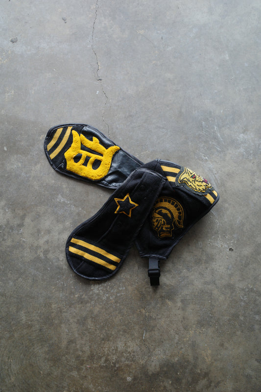 nag nag Bunny Ear Hat made with vintage Varsity Jacket and Patches