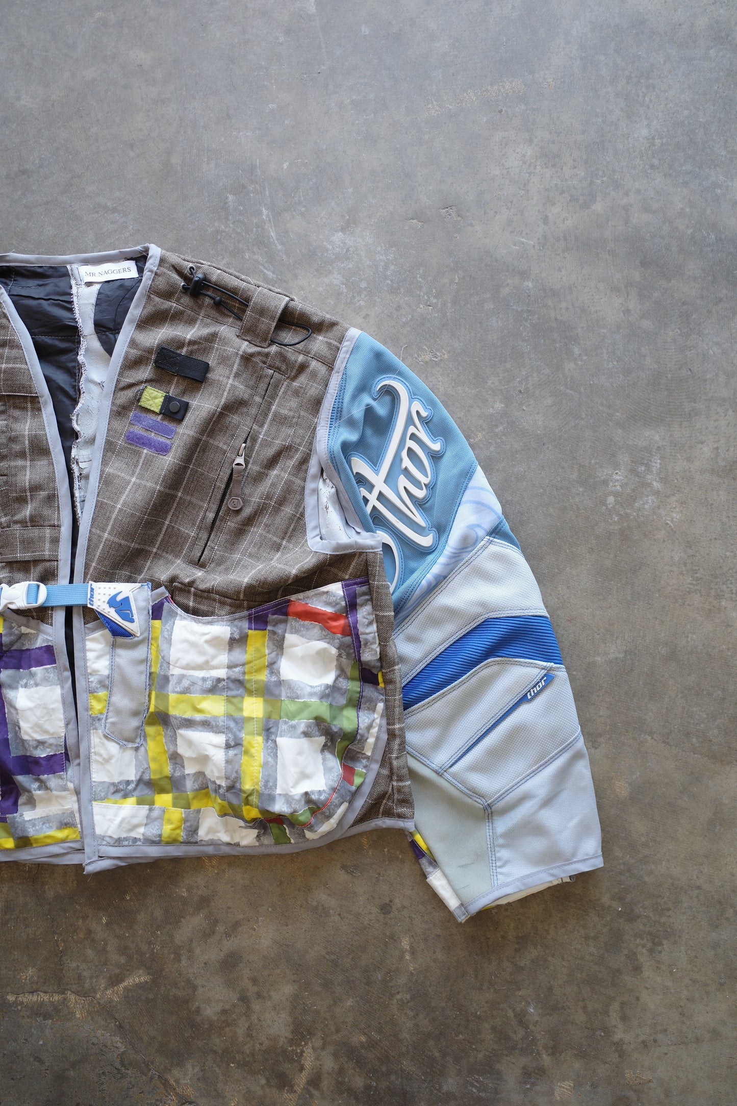 nag nag Engineer Jacket (M-L)/made with vintage Thor moto racing pants
