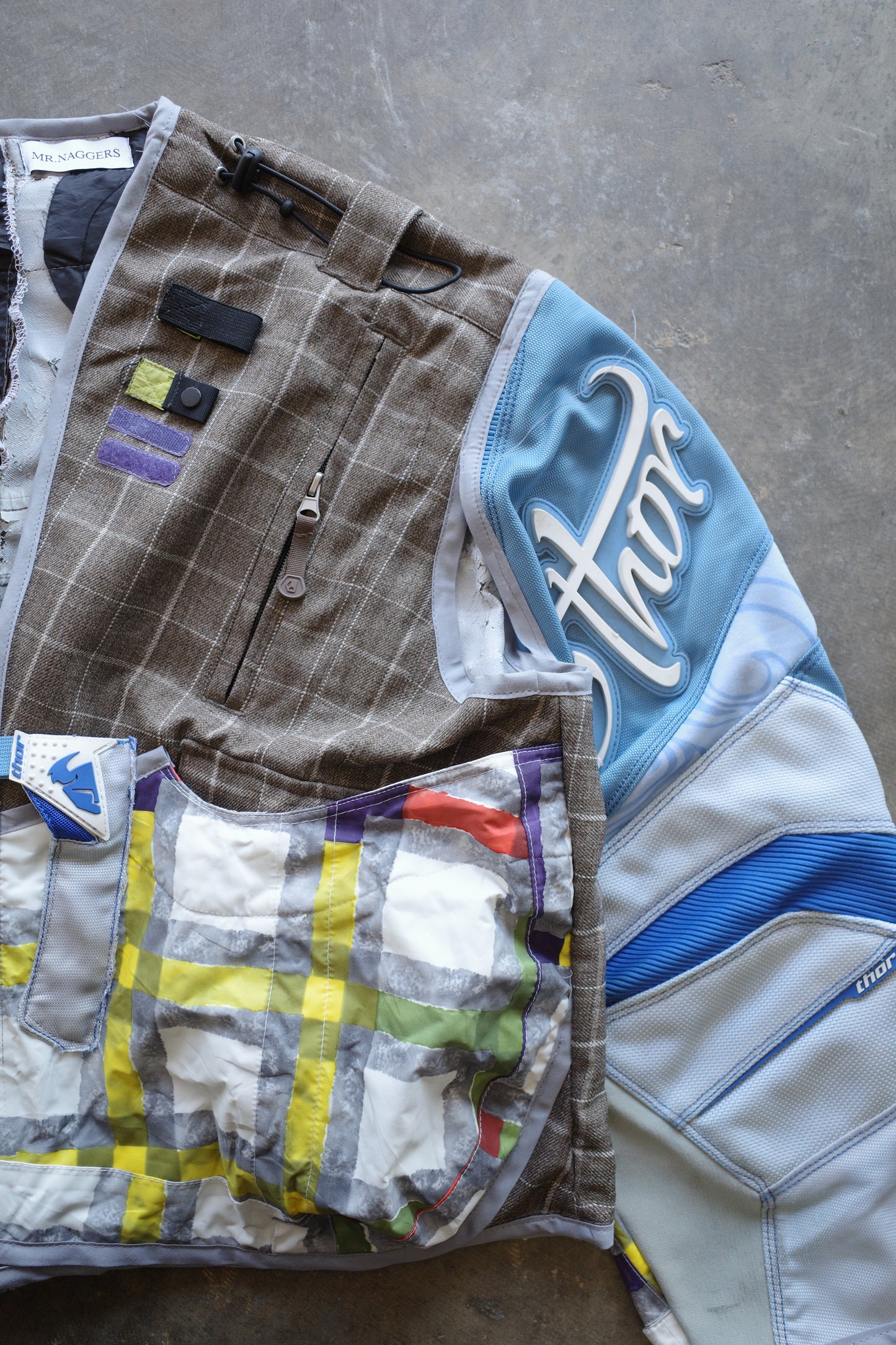 nag nag Engineer Jacket (M-L)/made with vintage Thor moto racing pants