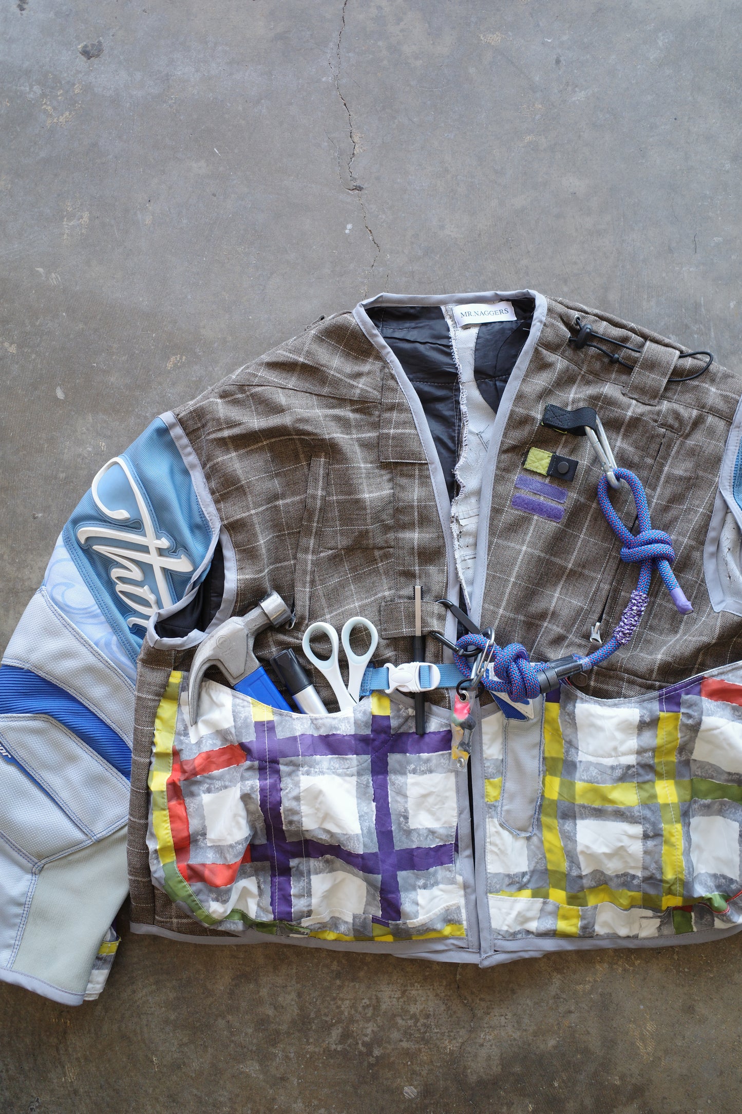 nag nag Engineer Jacket (M-L)/made with vintage Thor moto racing pants