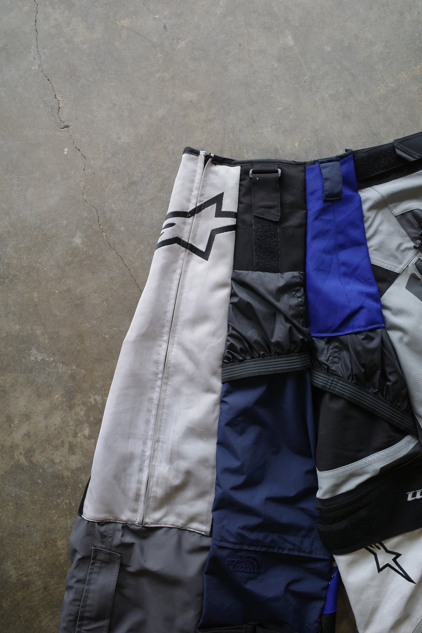 Wide Legged nag nag Pants(S)/made from vintage alpinestar moto racing jacket and pants
