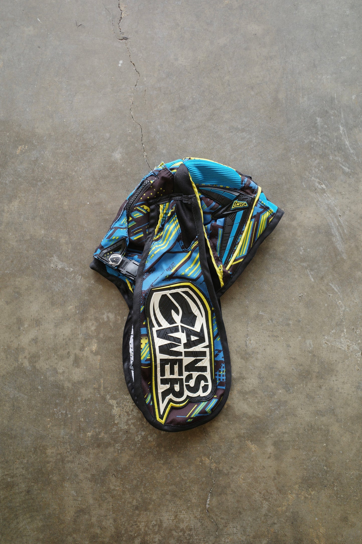 nag nag Bunny Ear Hat made with vintage moto racing pants