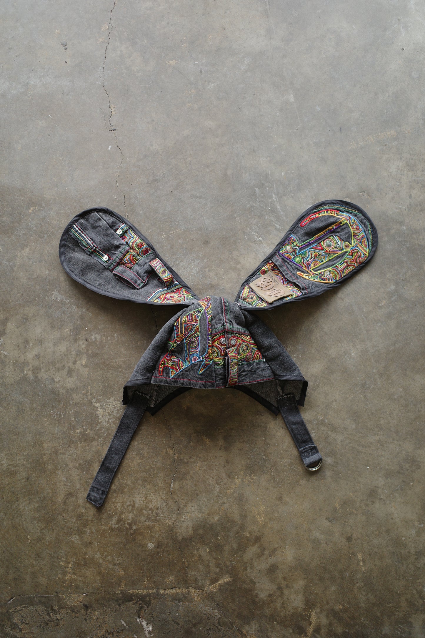 nag nag Bunny Ear Hat made with vintage COOGI jeans