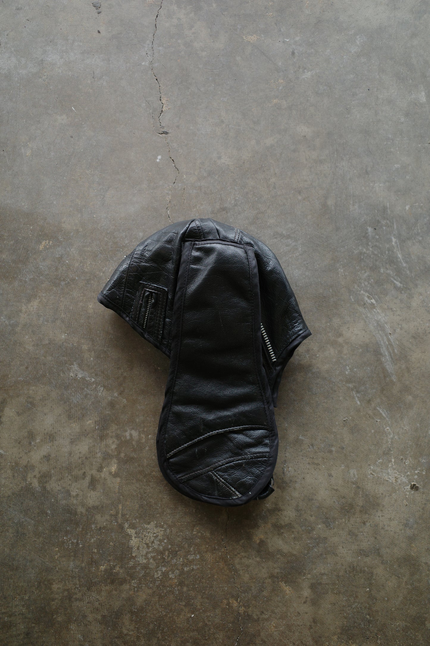 nag nag Bunny Ear Hat made with vintage Leather biker jackets