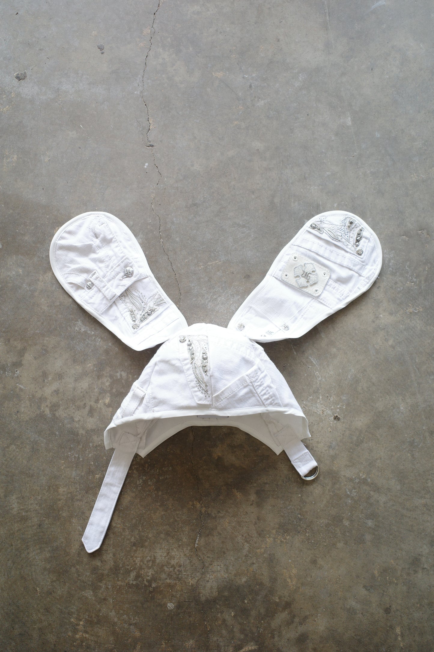 nag nag Bunny Ear Hat made with Y2K vintage miss me Jeans