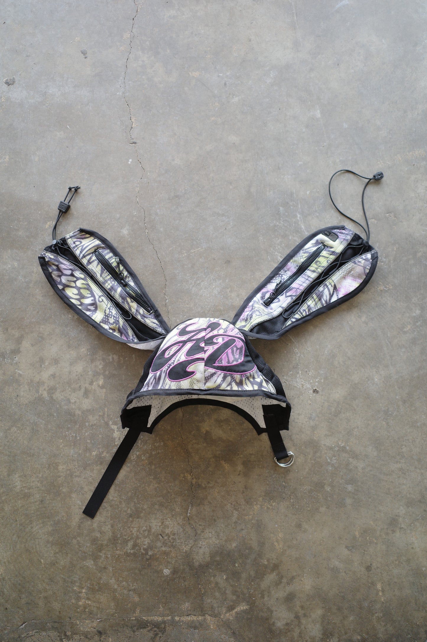 nag nag Bunny Ear Hat made with vintage Harley Davidson moto racing Jacket