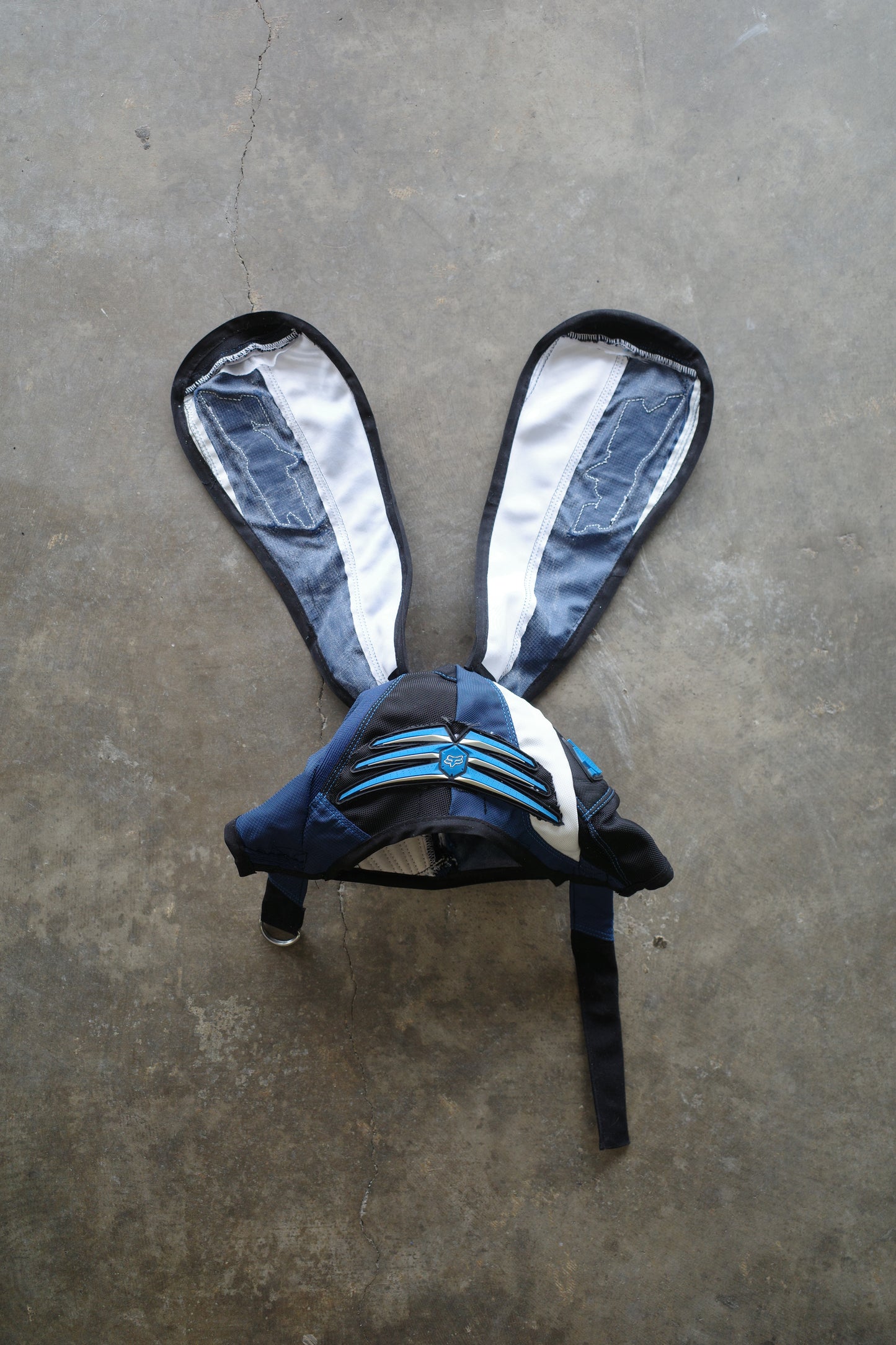 nag nag Bunny Ear Hat made with vintage FOX moto racing pants