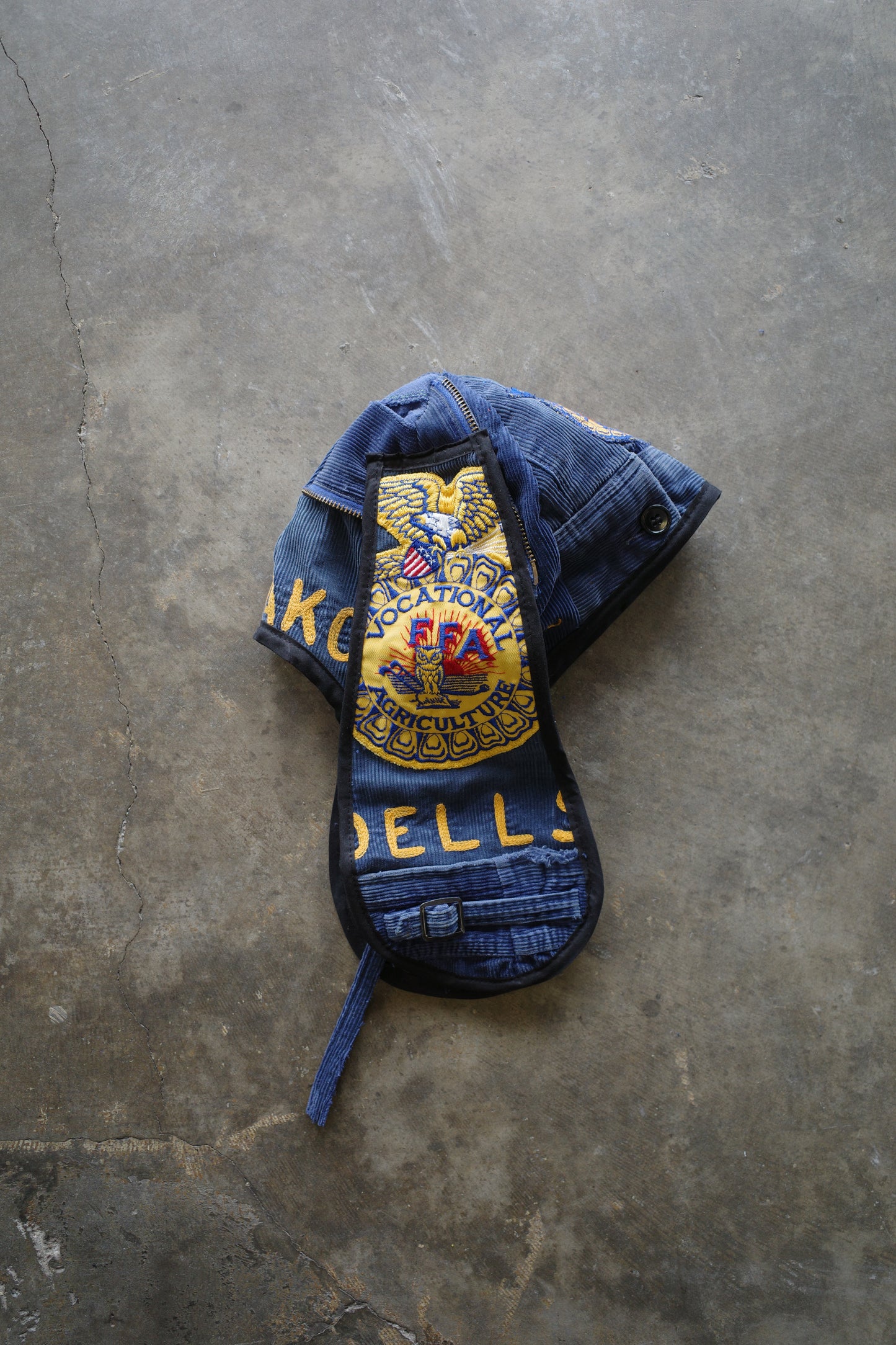 nag nag Bunny Ear Hat made with vintage FFA jacket and patches