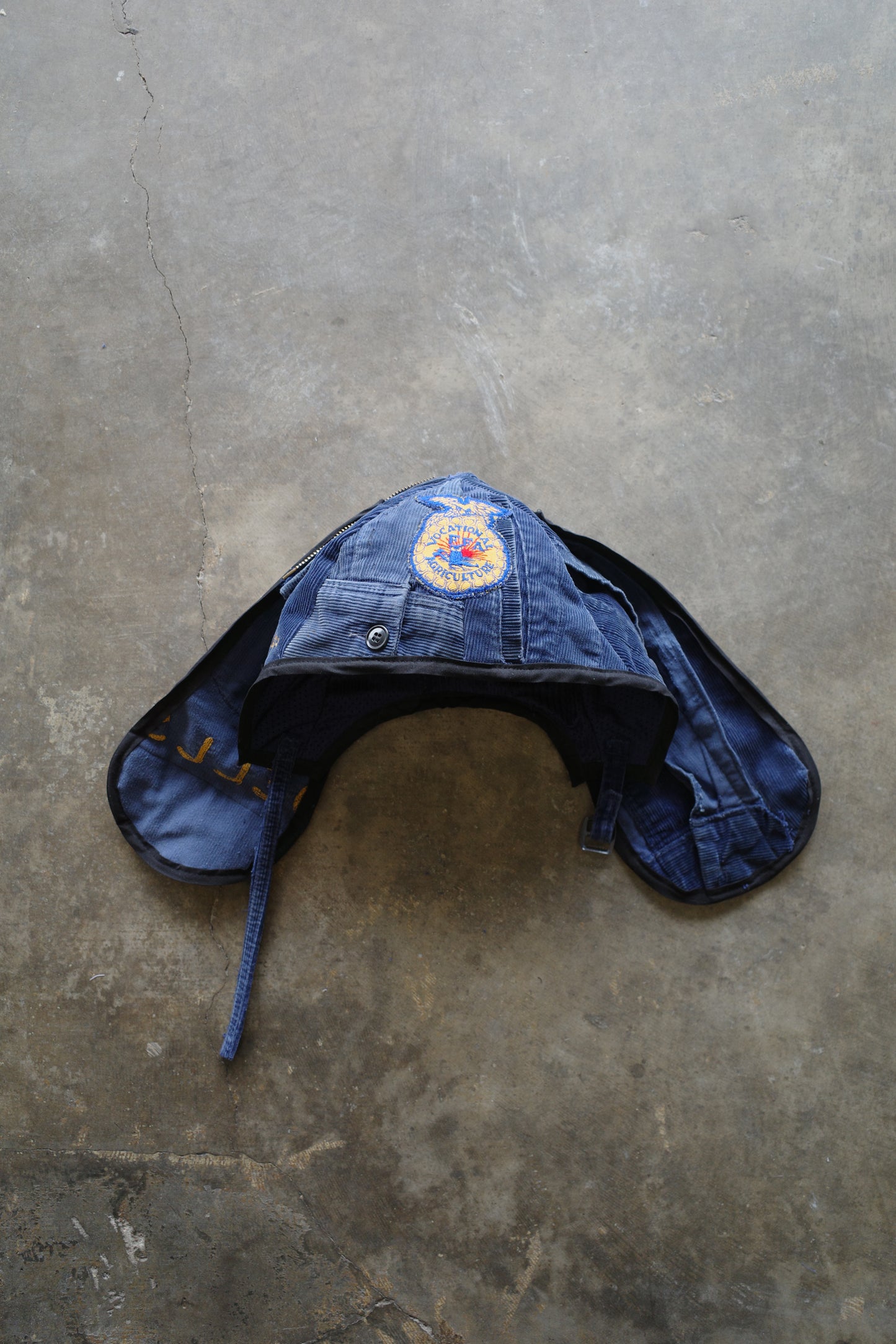 nag nag Bunny Ear Hat made with vintage FFA jacket and patches