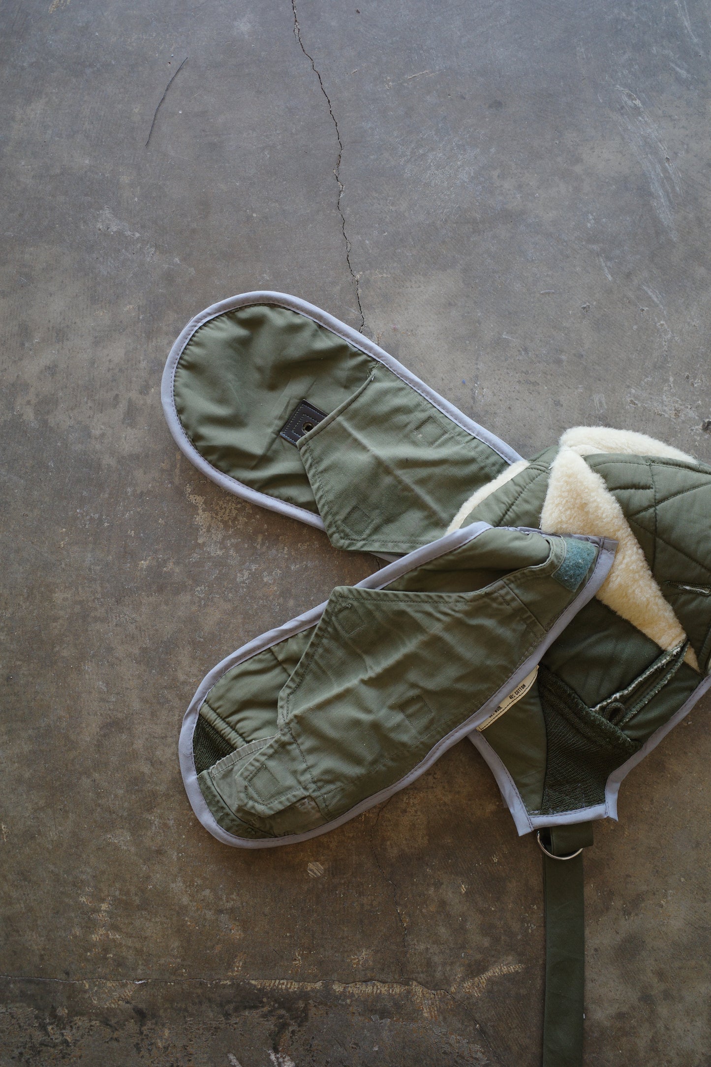 nag nag Bunny Ear Hat made with vintage US.ARMY issue field coat and liner