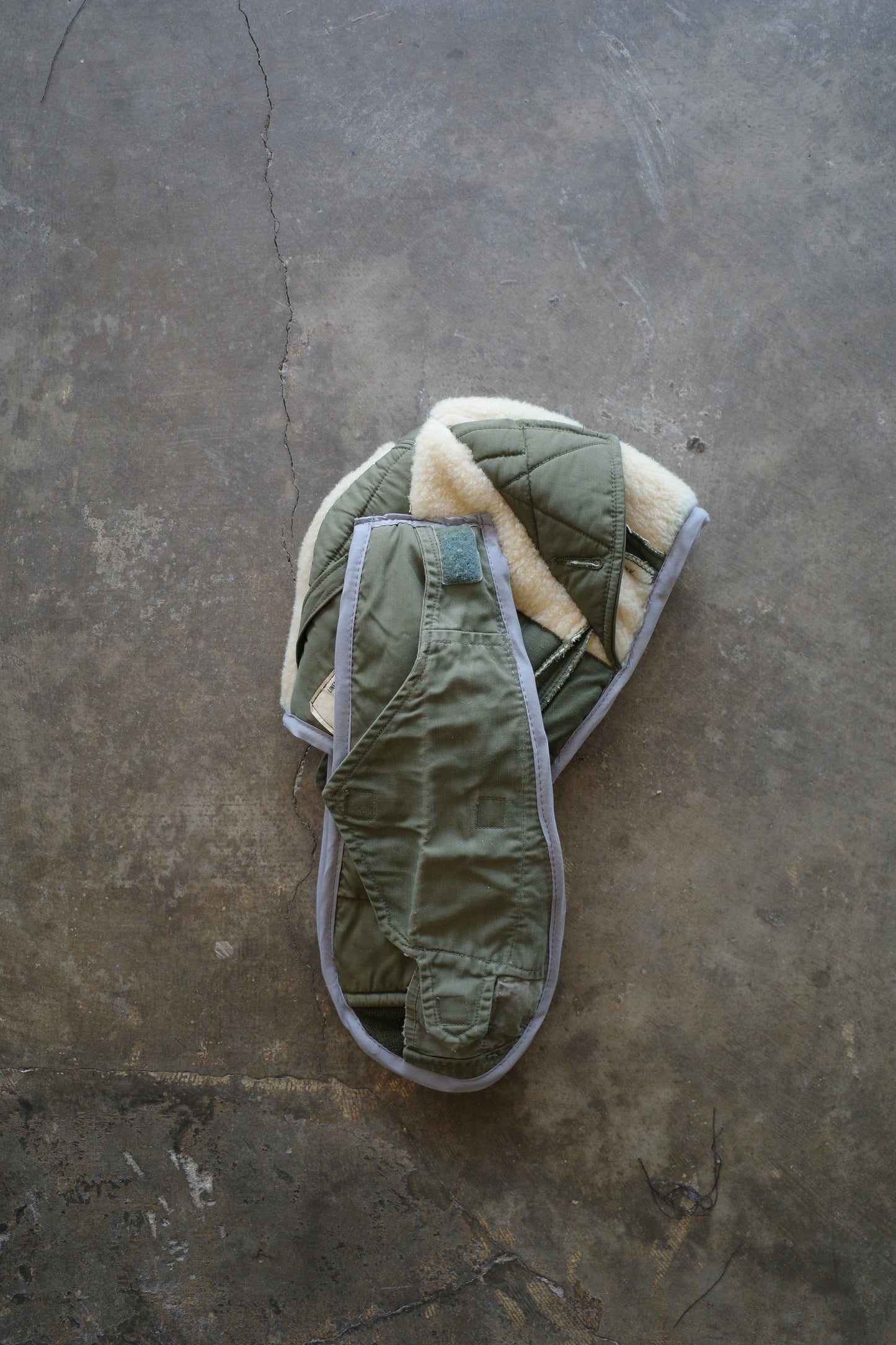 nag nag Bunny Ear Hat made with vintage US.ARMY issue field coat and liner