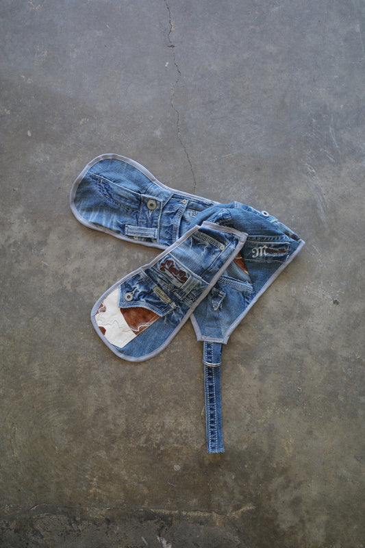 nag nag Bunny Ear Hat made with vintage  Y2K missme jeans