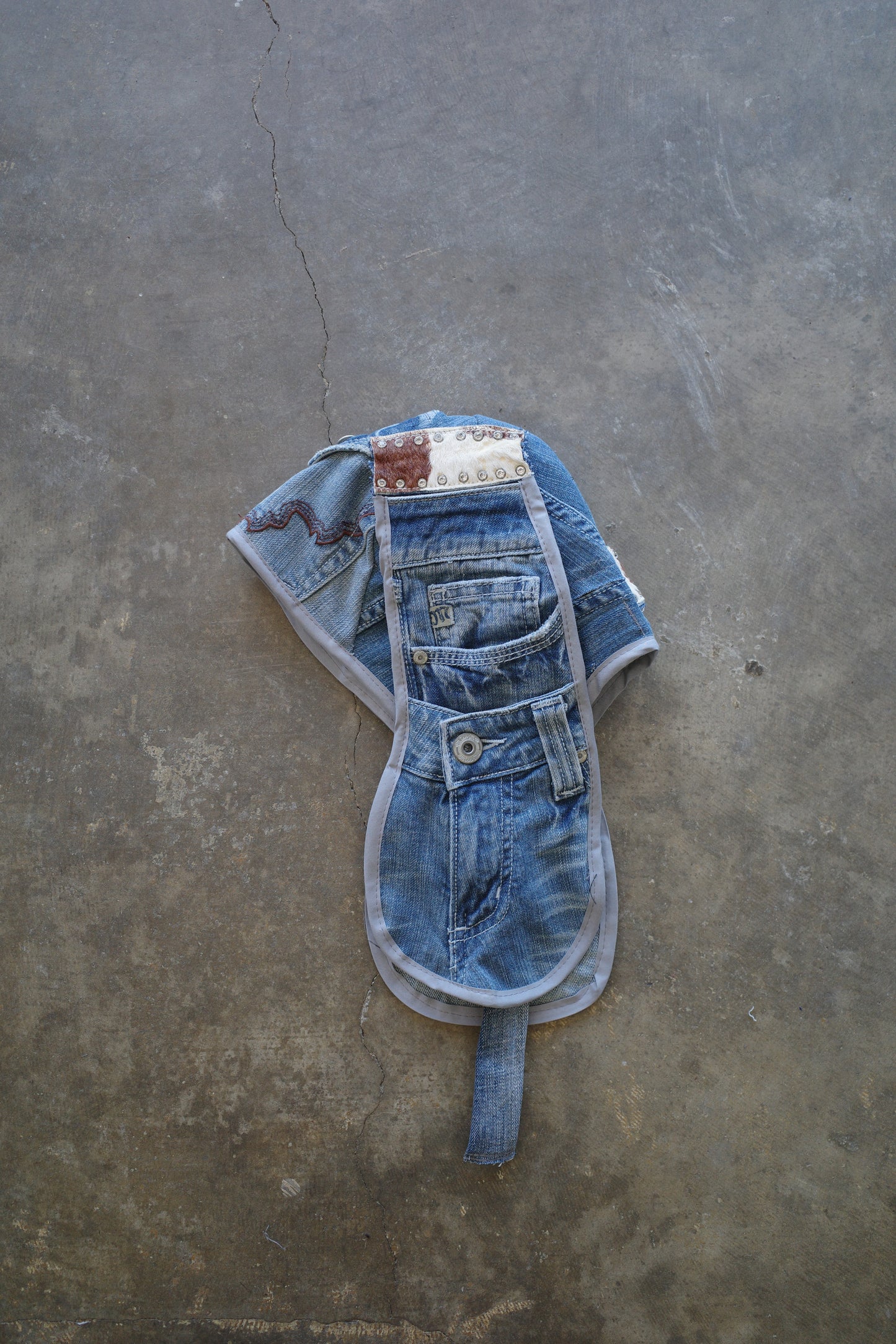 nag nag Bunny Ear Hat made with vintage  Y2K missme jeans