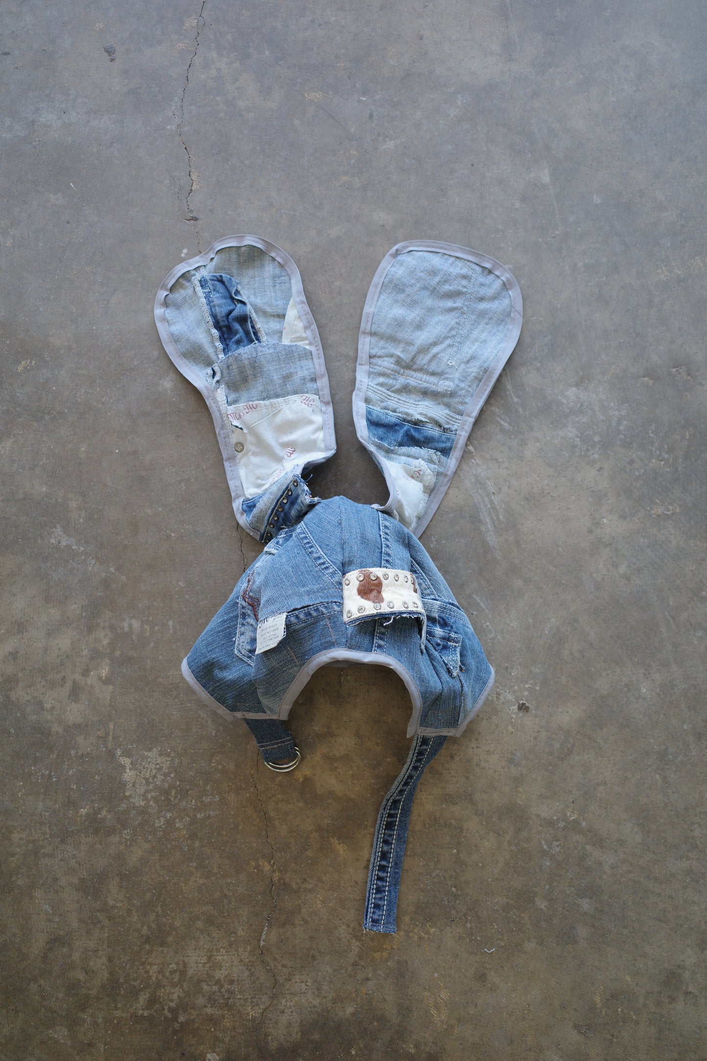 nag nag Bunny Ear Hat made with vintage  Y2K missme jeans