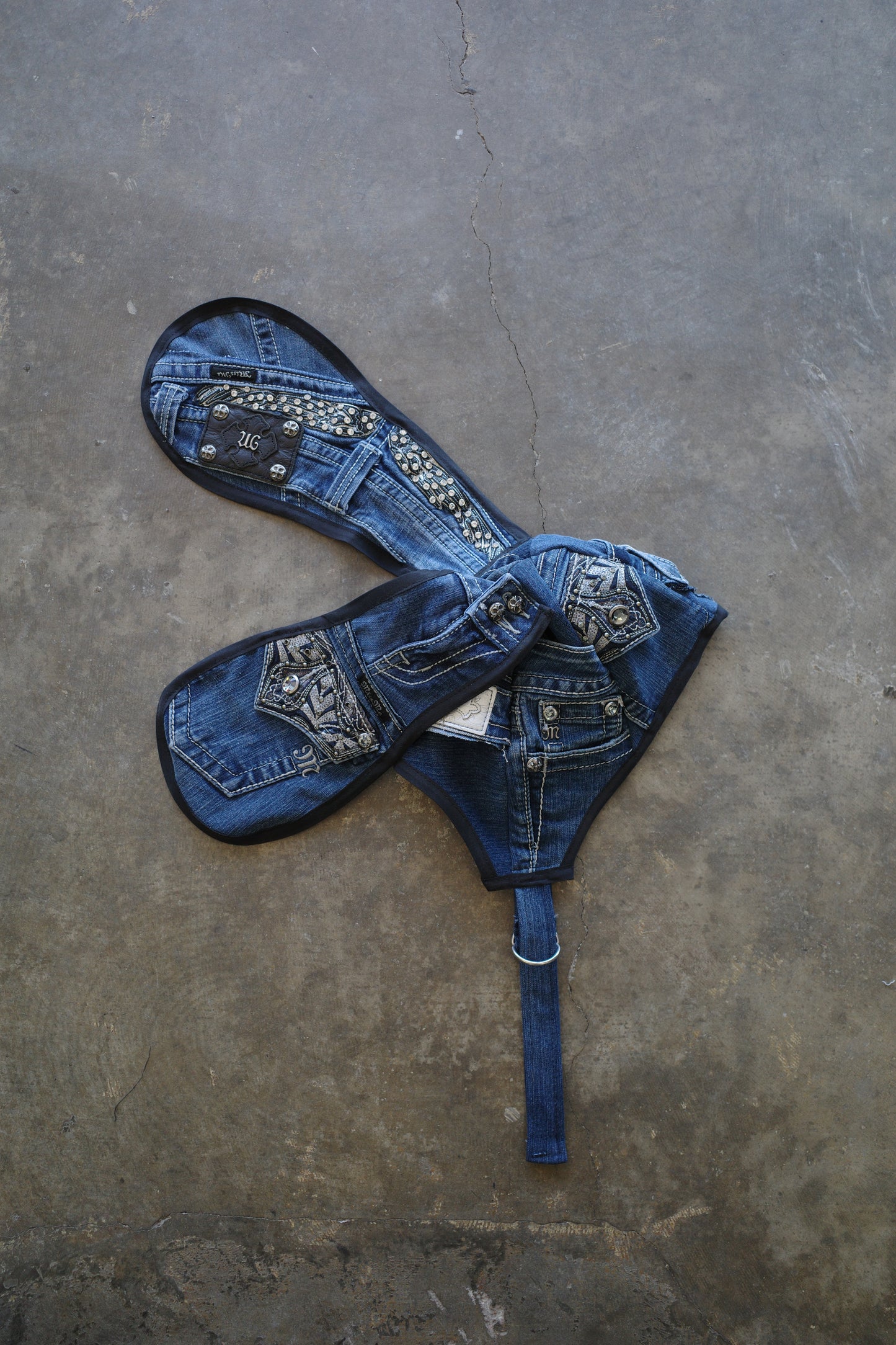 nag nag Bunny Ear Hat made with vintage  Y2K missme jeans