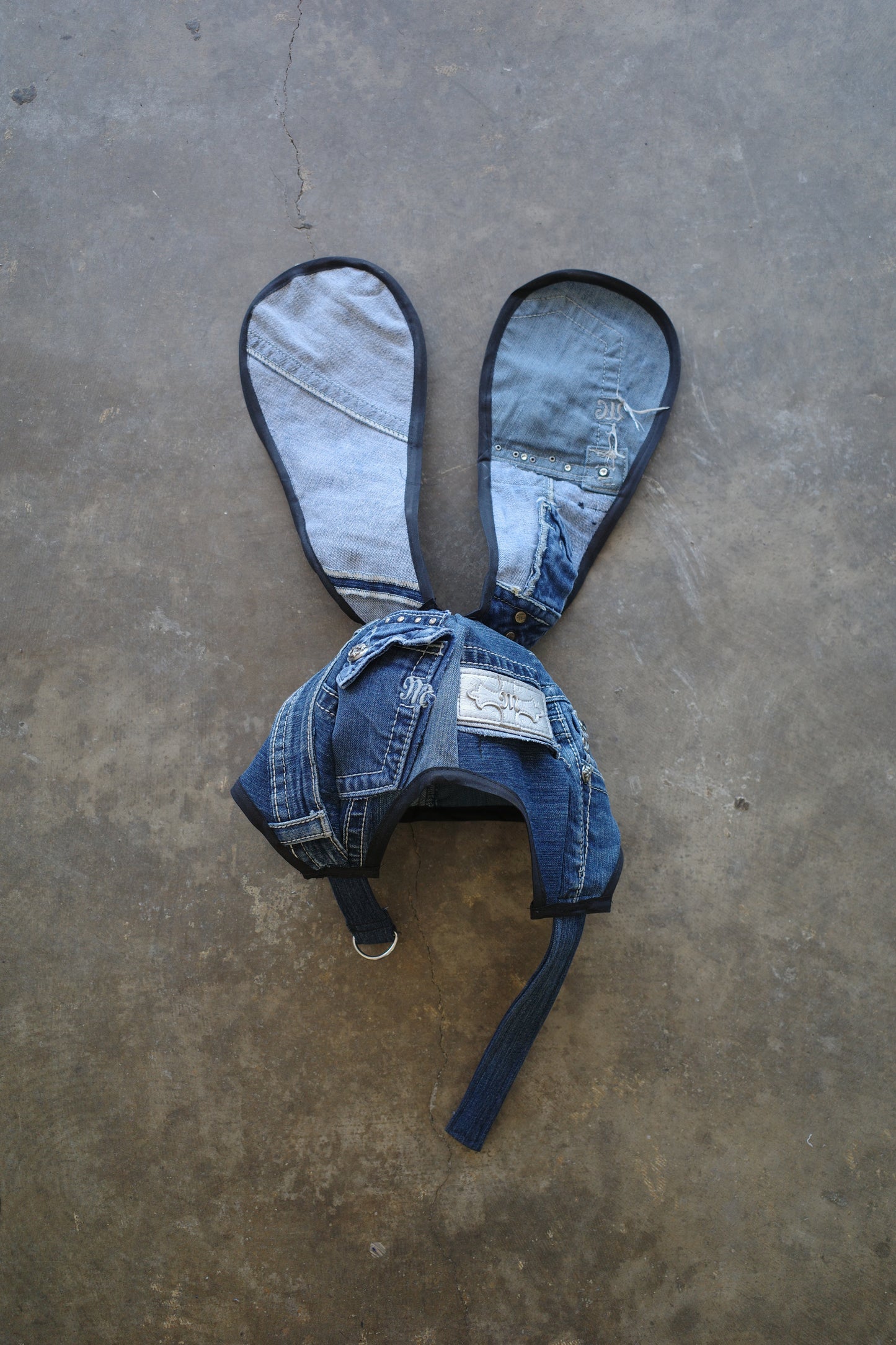 nag nag Bunny Ear Hat made with vintage  Y2K missme jeans