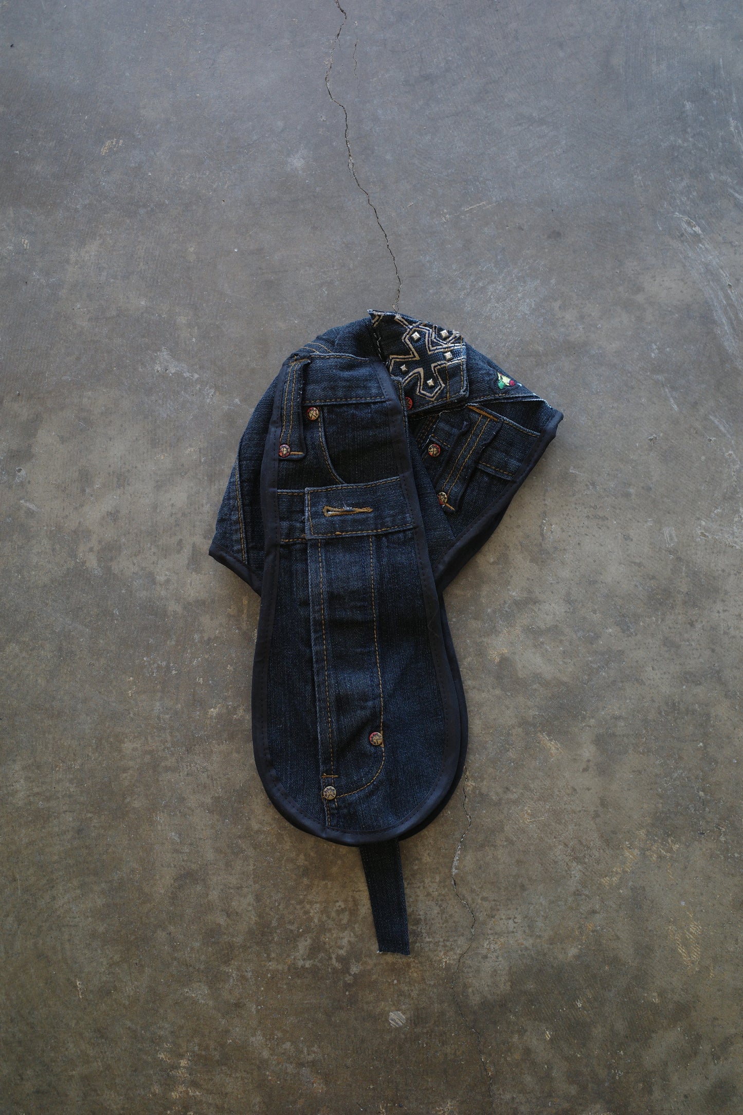 nag nag Bunny Ear Hat made with vintage baggy jeans