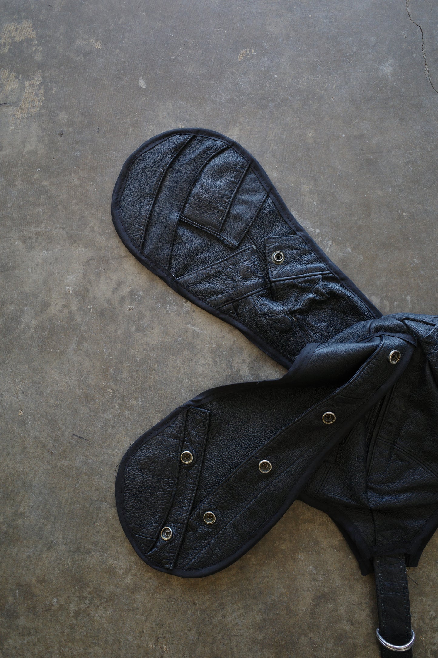 nag nag Bunny Ear Hat made with vintage  Harley Davidson Leather Biker  jacket