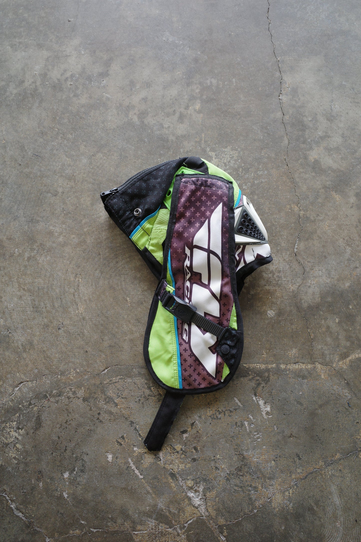 nag nag Bunny Ear Hat made with vintage FLY moto racing pants