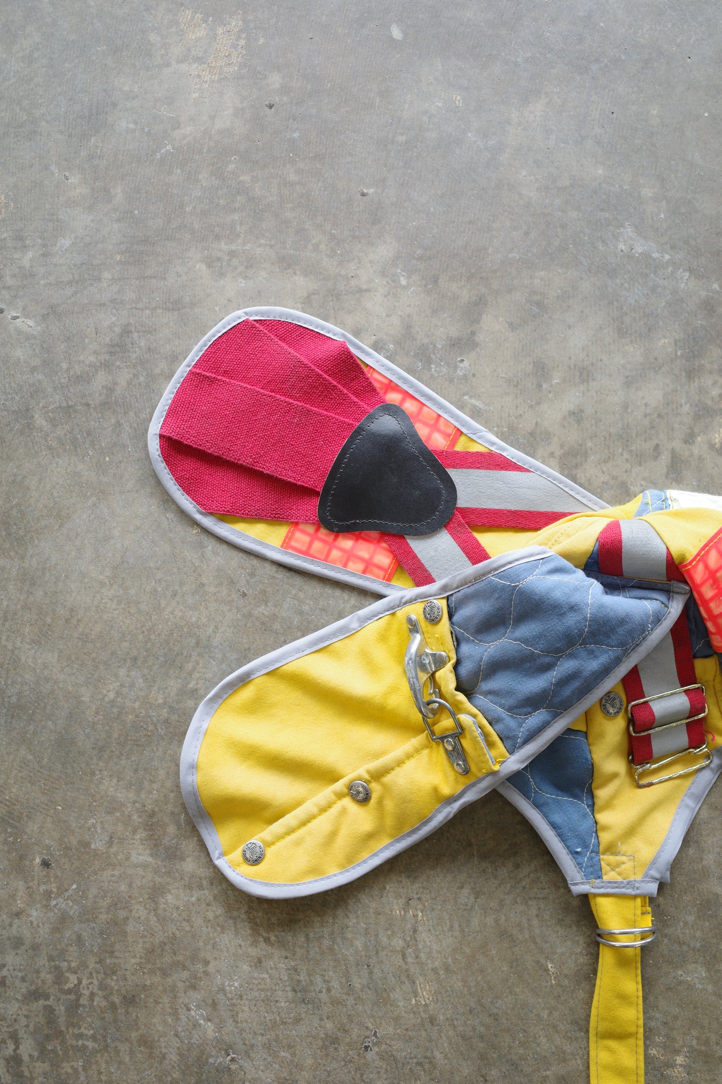 nag nag Bunny Ear Hat made with vintage Fireman jacket