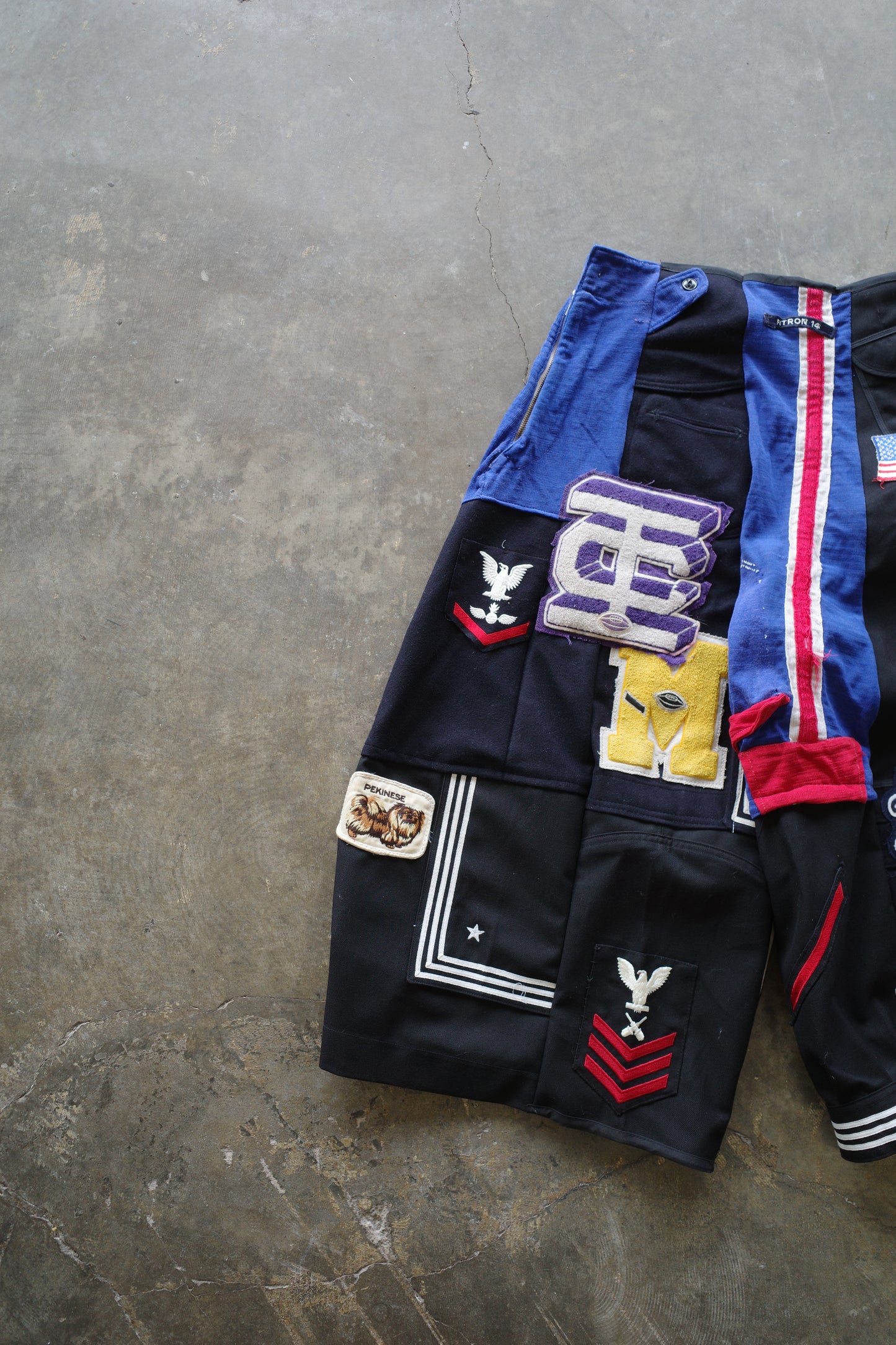 Wide Legged nag nag Pants(S) / made with vintage US.NAVY ISSUES wool fabric & vintage patches