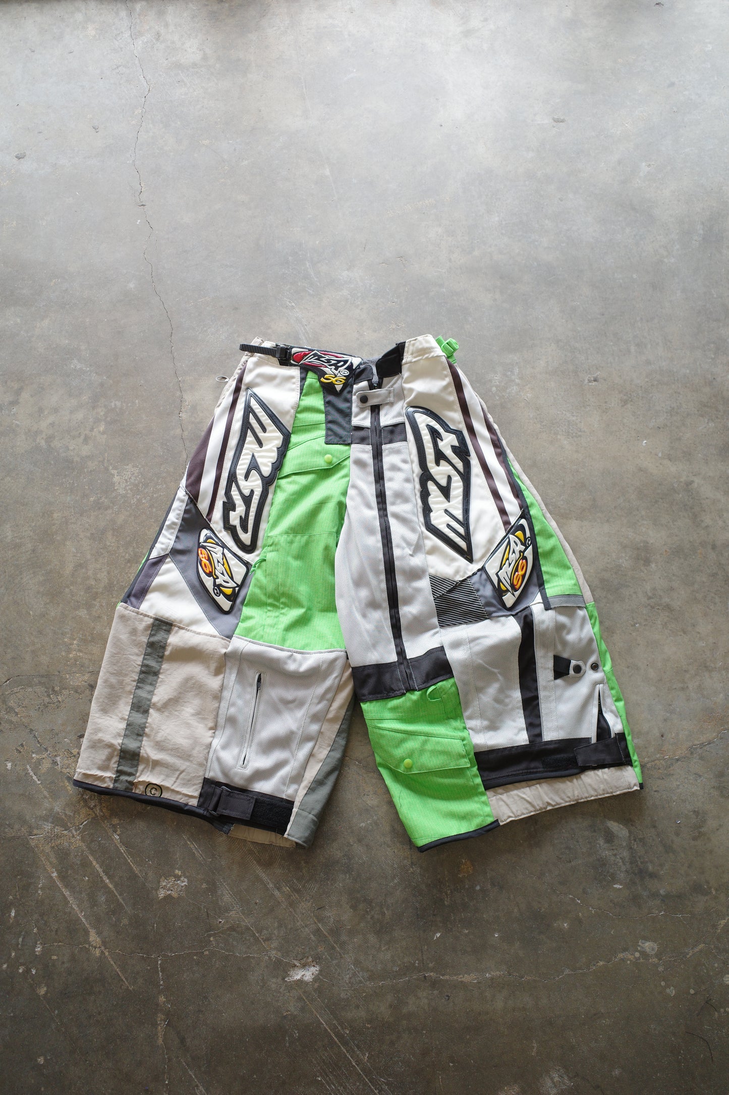 Wide Legged nag nag Pants(S)/made from vintage MSR moto racing pants &vintage Columbia CONVERT Ski trousers