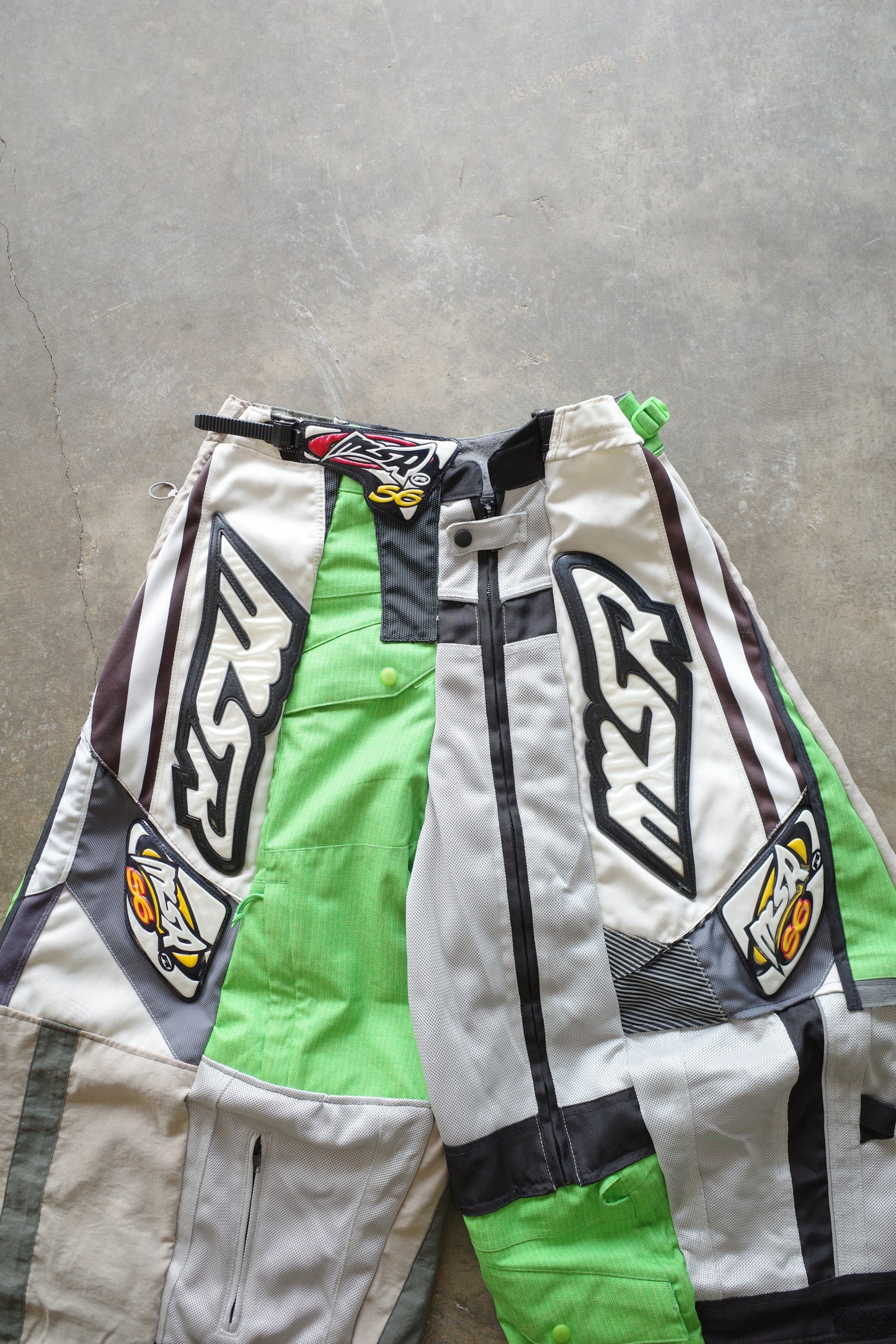 Wide Legged nag nag Pants(S)/made from vintage MSR moto racing pants &vintage Columbia CONVERT Ski trousers