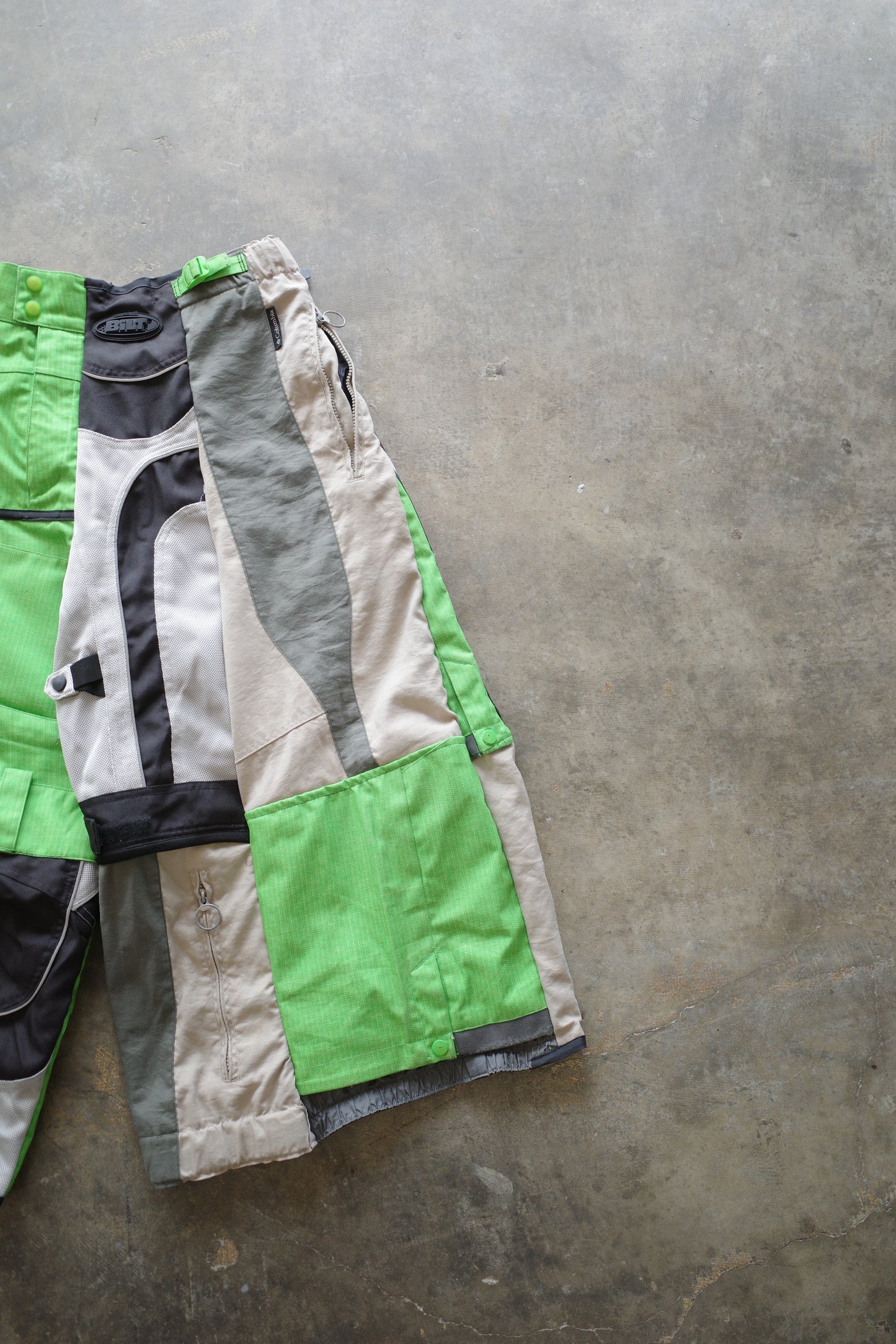 Wide Legged nag nag Pants(S)/made from vintage MSR moto racing pants &vintage Columbia CONVERT Ski trousers